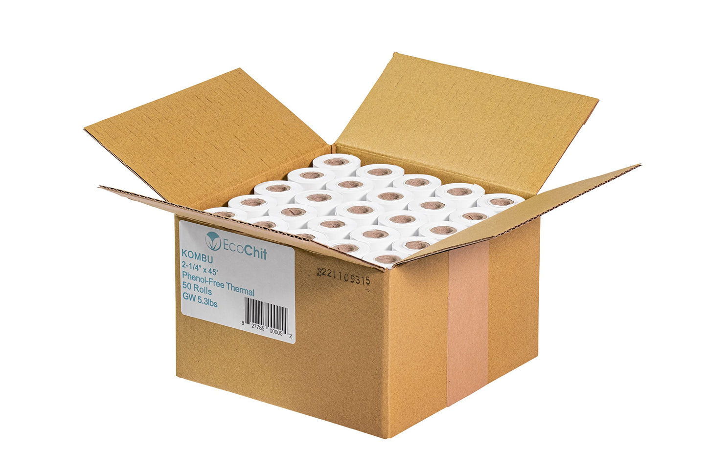 EcoChit Phenol-Free Thermal Paper Rolls, 2-1/4" x 45', Every Case Helps Plant Underwater Kelp Forests, Case of 50