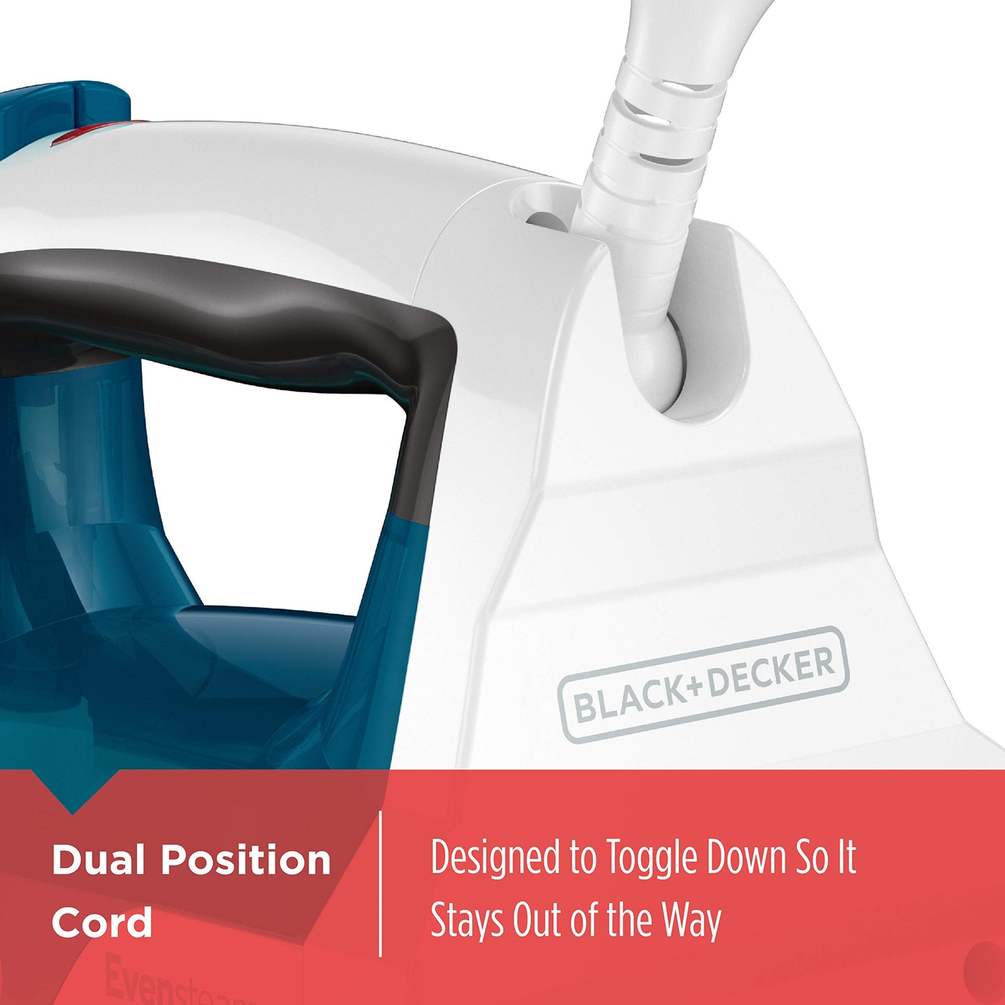 Black+Decker IR06V Easy Steam Compact Iron with EvenSteam TrueGlide Non-Stick Soleplate