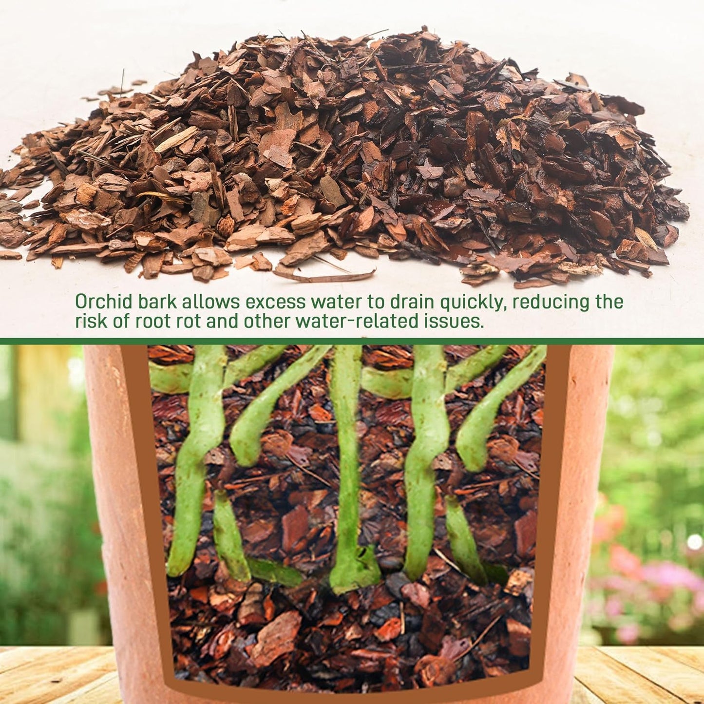 17 litres Orchid Bark - Natural Mulch for Orchids & Tropical Plants, Promotes Root Development and Soil Amendment for Healthy Plant Growth (Small Size)