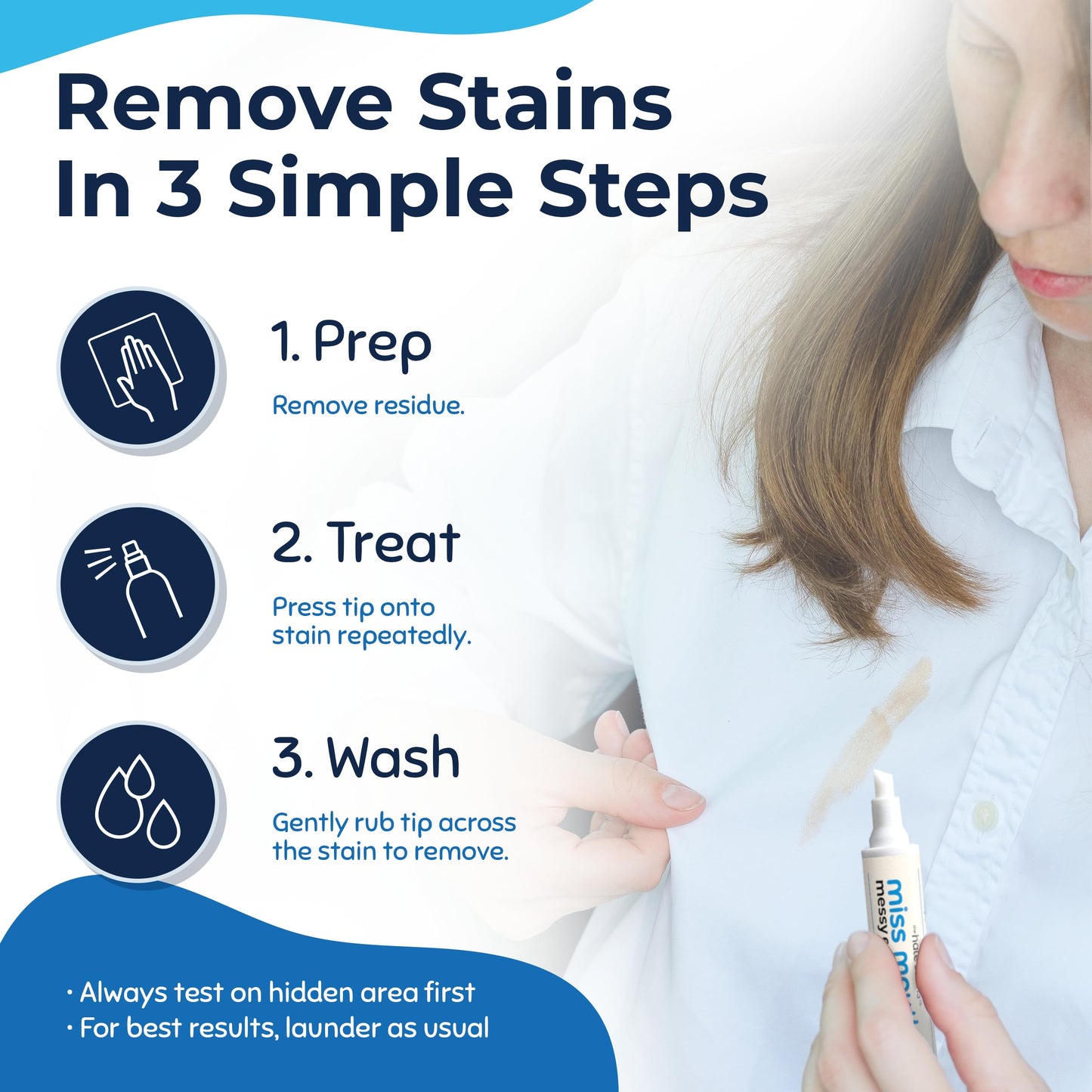 Miss Mouth's Messy Eater Stain Treater Pen - 2 Pack Stain Remover Pen - Newborn & Baby Essentials - On-The-Go & Travel Essentials