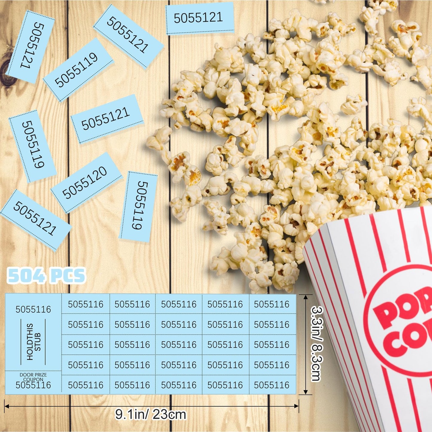 Kosiz 504 Sheets 25 Bid Raffle Ticket with Different Numbers Per Sheet Chinese Auction Tickets for Events Church Basket Auction Silent (Light Blue)