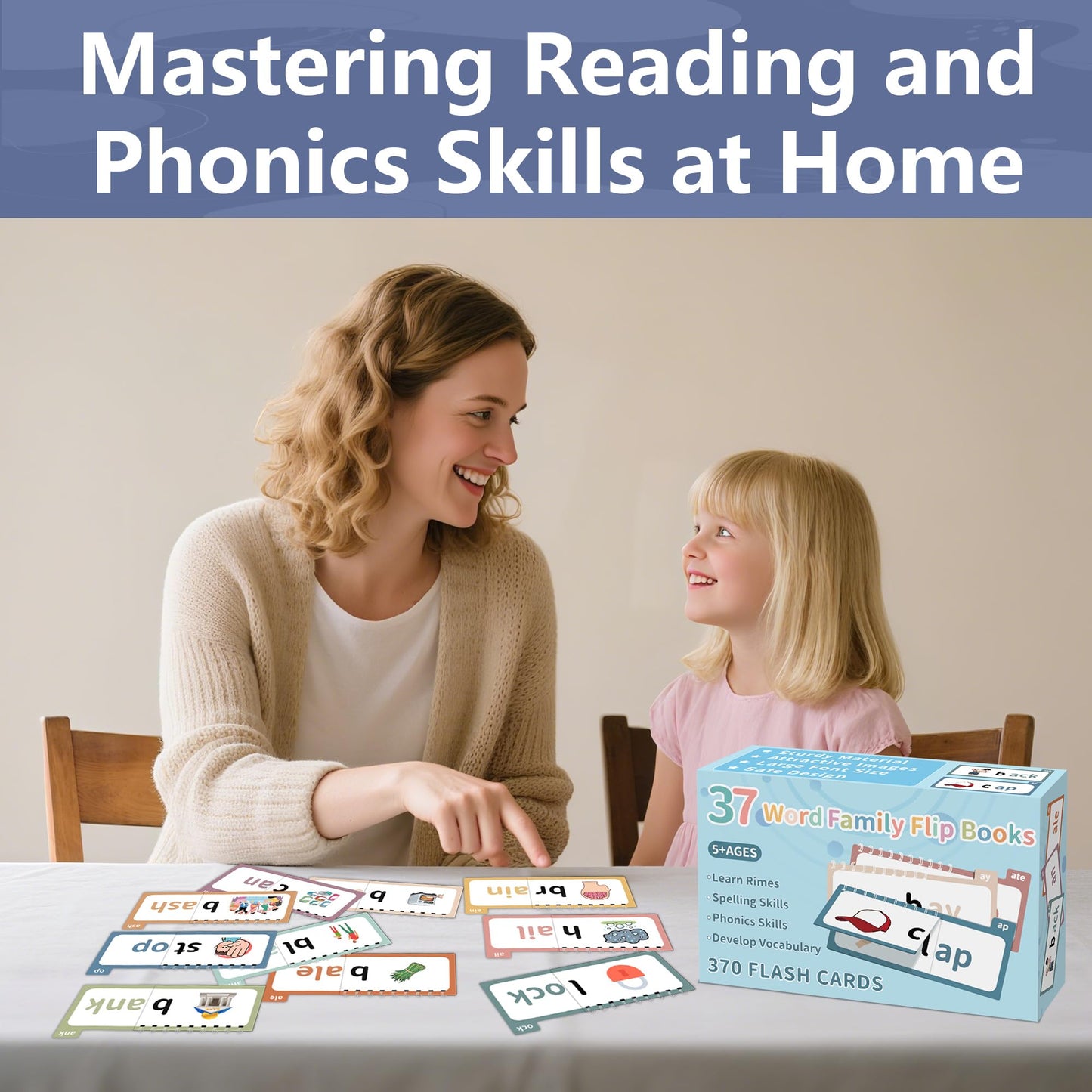 Yoink Word Family Build Book - 37 Read and Rhyme Flip Books for Kids, Learn to Read Phonics & Sight Flash Cards for Kindergarten, Preschool Classroom Homeschool Learning Activities