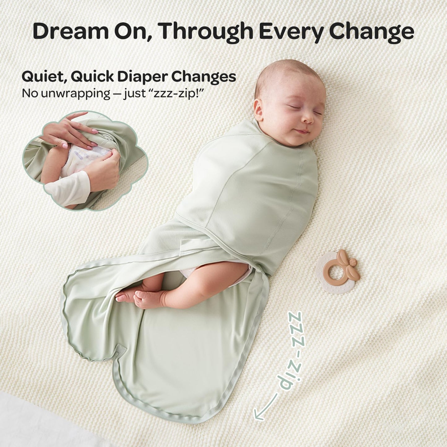 Momcozy Baby Swaddle, Quiet Fastener Swaddle Suitable for Infant 0-3 Months, New-Parent-Friendly Sleep Sack, Reduce Startle Reflex, Newborn Boys Girls Registry Essentials, 2-Pack, Serenity