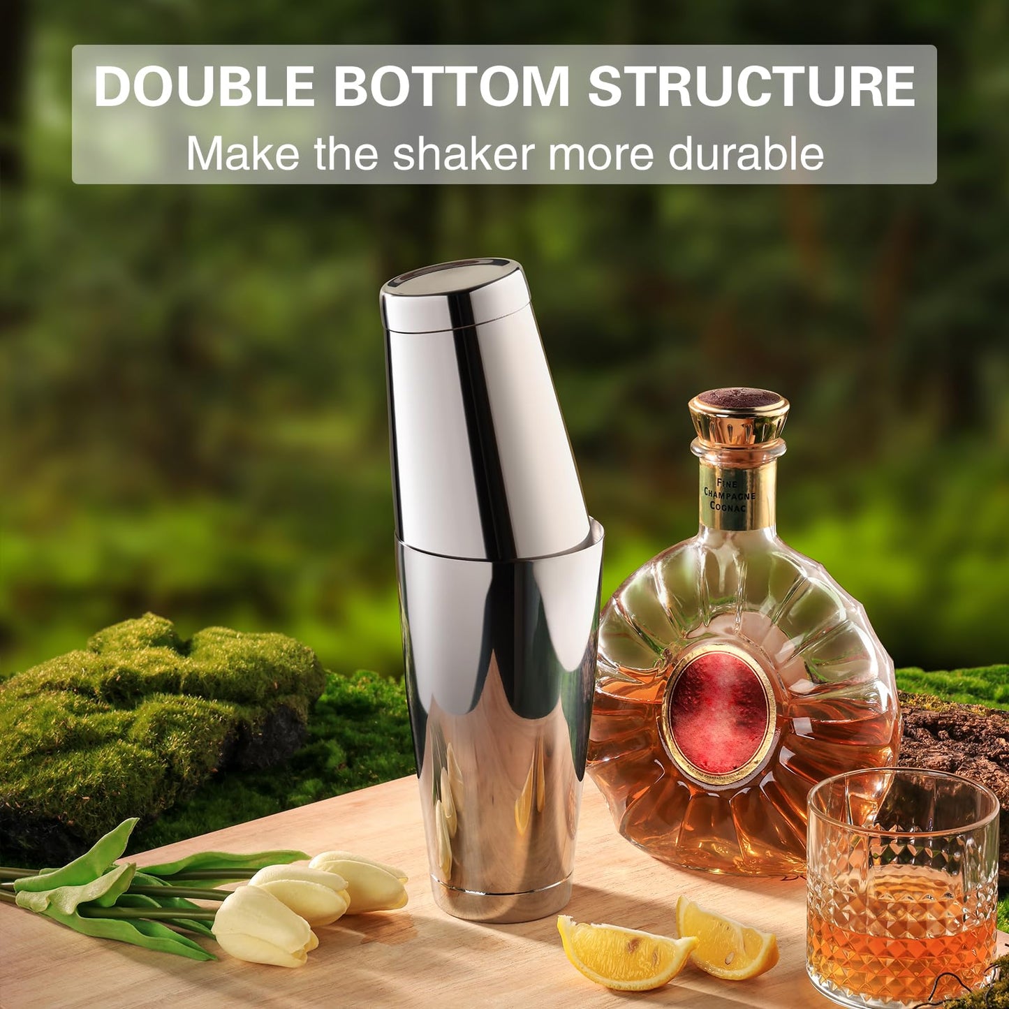 WOTOR Boston Cocktail Shaker Set, 18 oz & 28 oz Stainless Steel Weighted Shaker Tins, Metal Martini Shaker Drink Mixer for Bartending, Professional Bar Tools for Bartender（3 Pack）