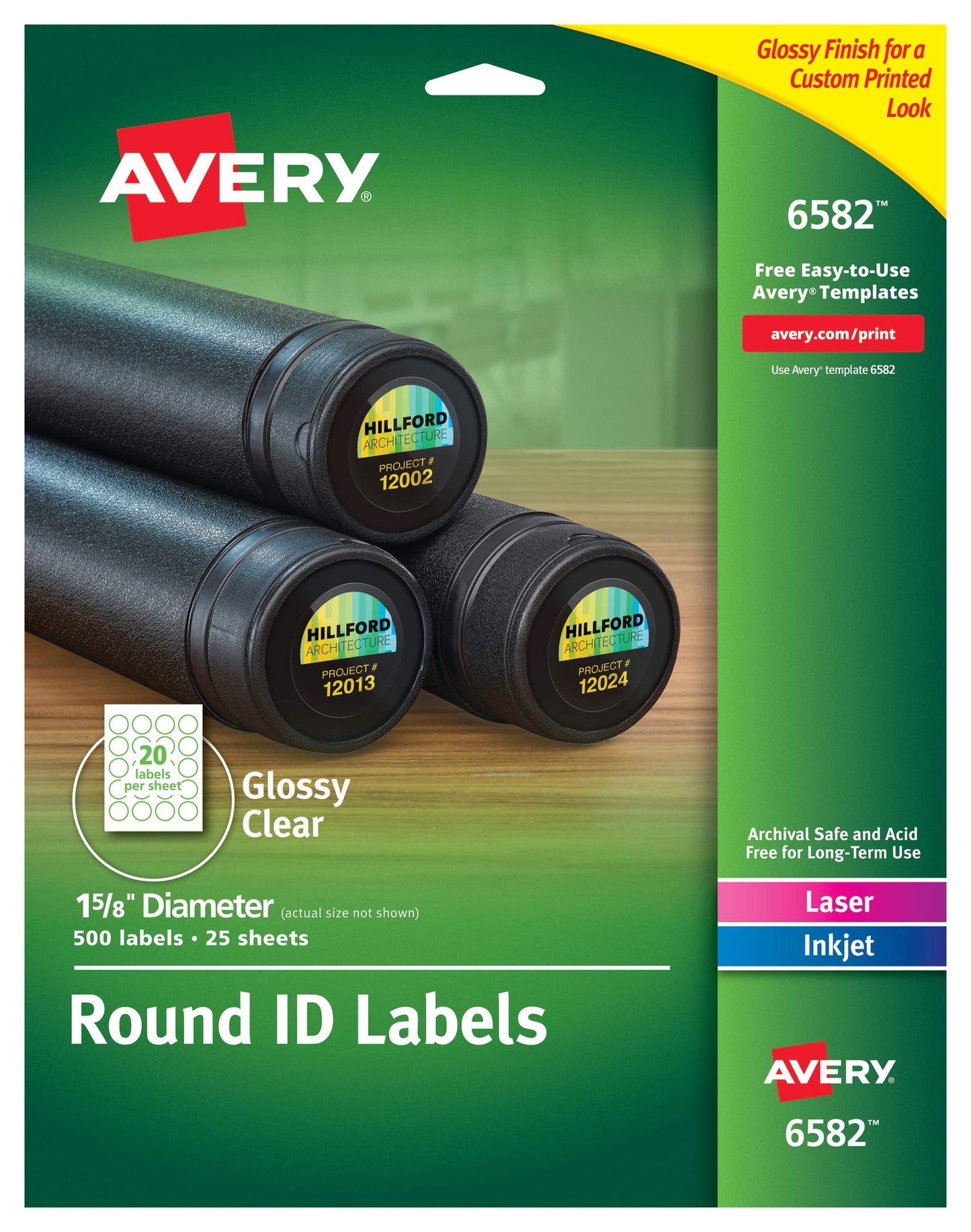 Glossy Clear Print-to-the-Edge Easy Peel Round Labels