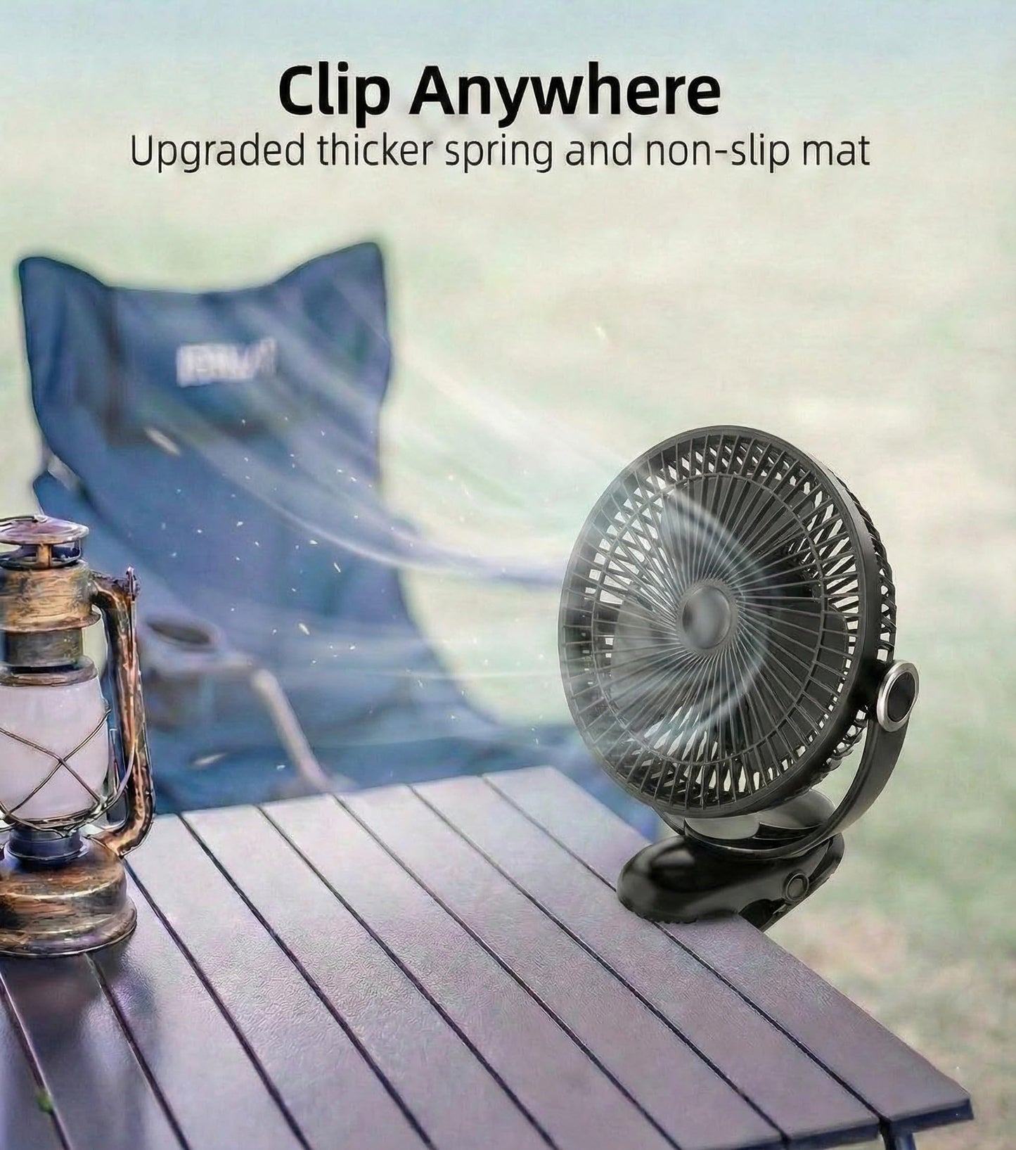 Nuerst 10000mAh 30hrs Rechargeable Fan Portable,8 Inch Battery Operated Clip on Fan, Quiet 4 Speeds, Sturdy Clamp for Golf Cart Desk Treadmill Camping Truck Outdoor Travel Home Office