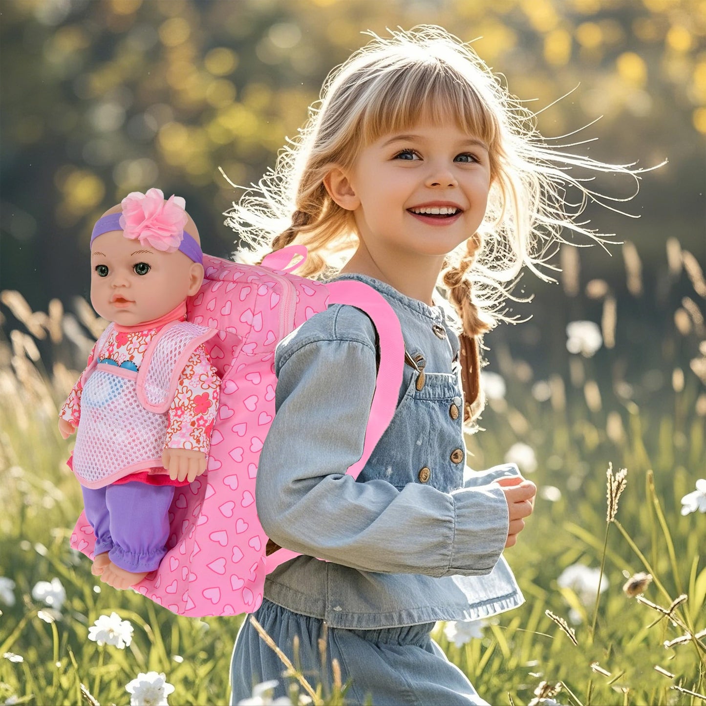 ebuddy 12 inch Baby Doll and Accessories-Reborn Baby Dolls Real Life Dolls with 3 Sets Clothes,Backpack,Pacifier, Bottle(One Doll)