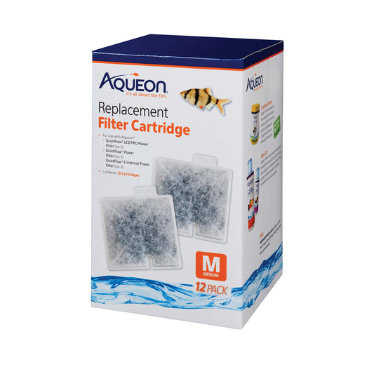 Aqueon QuietFlow Filter Cartridge, Medium, 12 Pack