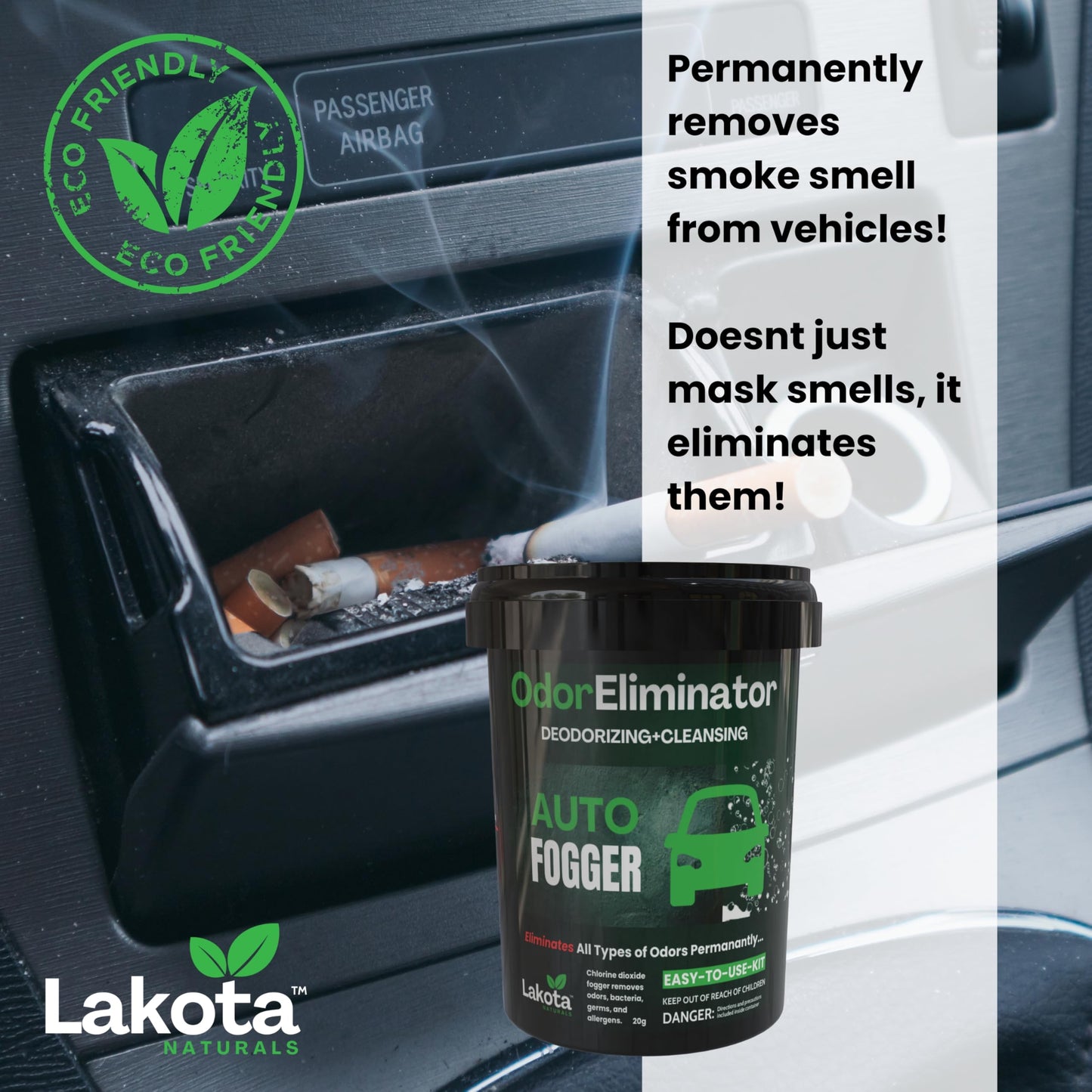 Chlorine Dioxide Fogger Deodorizing Kit, Car Bomb Odor Eliminator, Smoke Smell Remover For Car, Scent Bomb Air Freshener & Deodorizer. Easy to Use Kit Eliminates All Kinds of Odors!