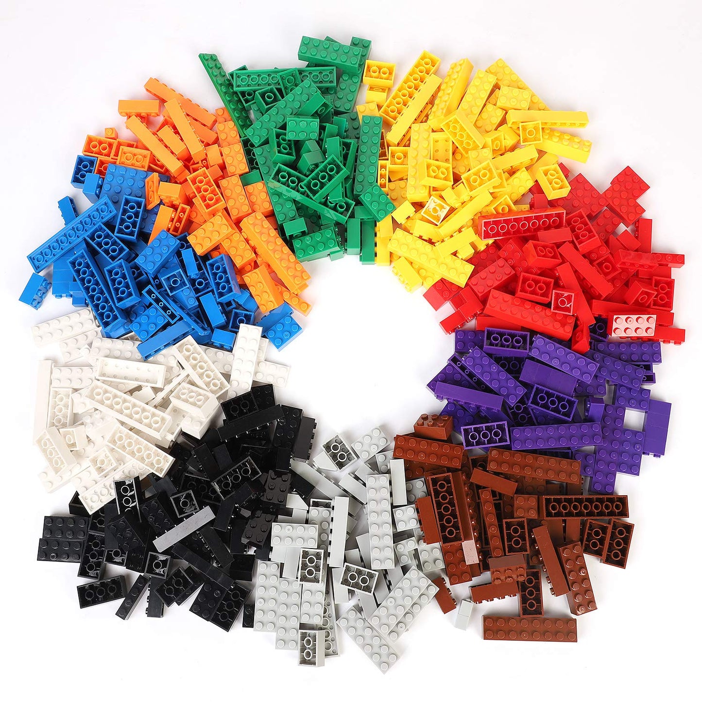 Building Bricks 1020 Pieces Set, 1000 Basic Building Blocks in 17 Fun Shapes Includes Wheels, Door, Window, Bulk Block with Storage Box, Handle and Base Plate, Compatible Block Construction Toys