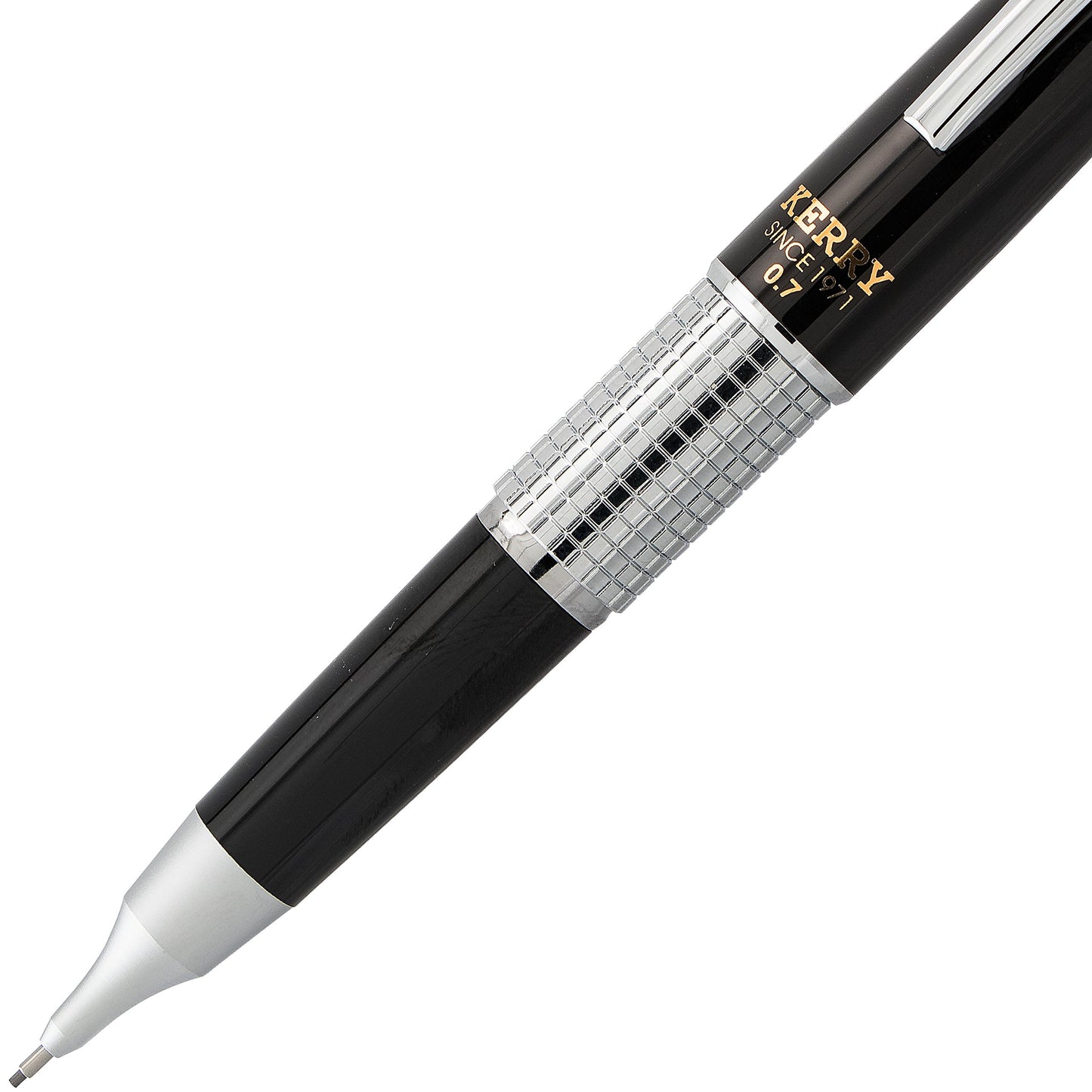 Pentel P1037A Pentel Sharp Kerry Mechanical Pencil, 0.70 mm, Metallic Black Barrel, 1 Unit