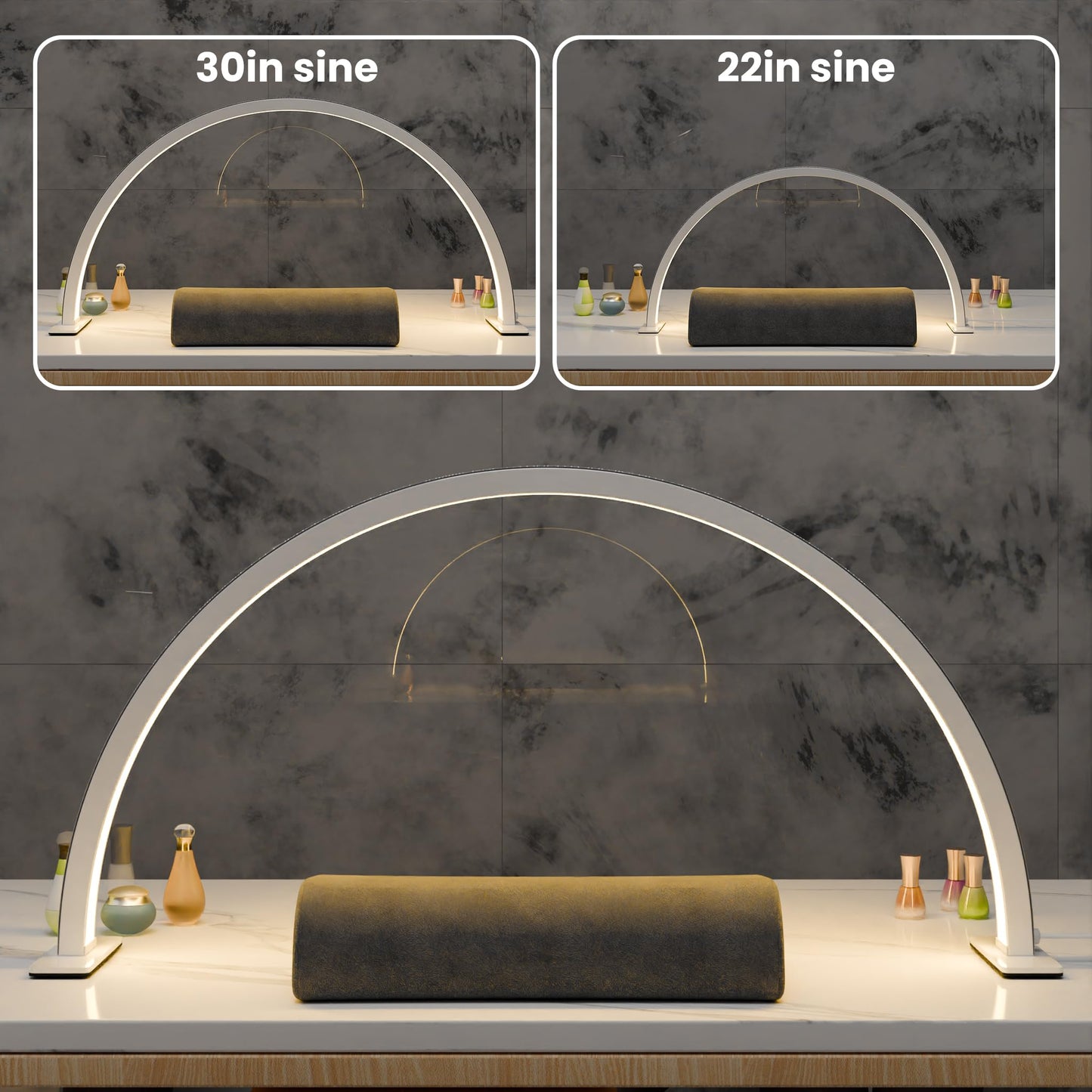 gelpal Half Moon Light for Professionals Nail Desk, 30" 48W Large Led Mascara Light, Desk Lamp for Lash Eyelash Extension, Tattoo, Eyebrows, Color Temperature 3000K-6000K, Salon&Home(Crystal Diamond)