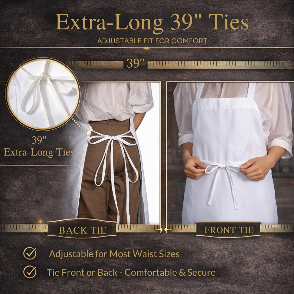 Gala Houseware 12 Pack Bib Aprons Bulk, White, Extra Large 34"×30", Sublimation Blank Aprons for Men & Women, Heavy-Duty Kitchen Chef Aprons with Extra Long Ties for Restaurant, BBQ & Crafts