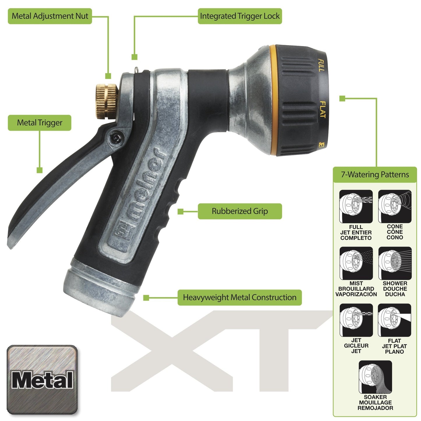 Melnor 65020-AMZ Heavyweight Metal Nozzle with QuickConnect Product Adapter Set, Amazon Bundle