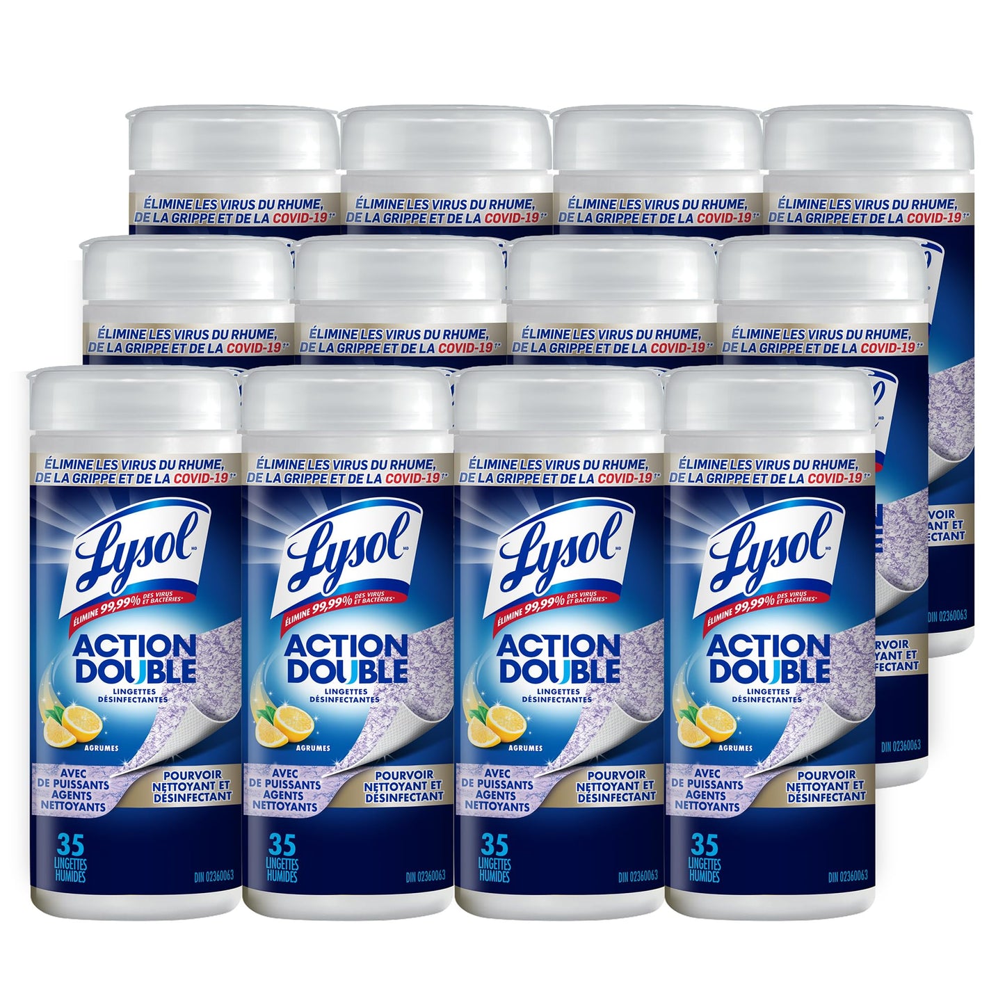 Lysol Dual Action Disinfecting Wipes, Scrubbing & Soft Texture, Kills 99.9% of Germs, Removes Allergens, Home & Electronics Cleaning Wipes, Citrus Scent, 12 x 35 Count (420 Total Wipes)