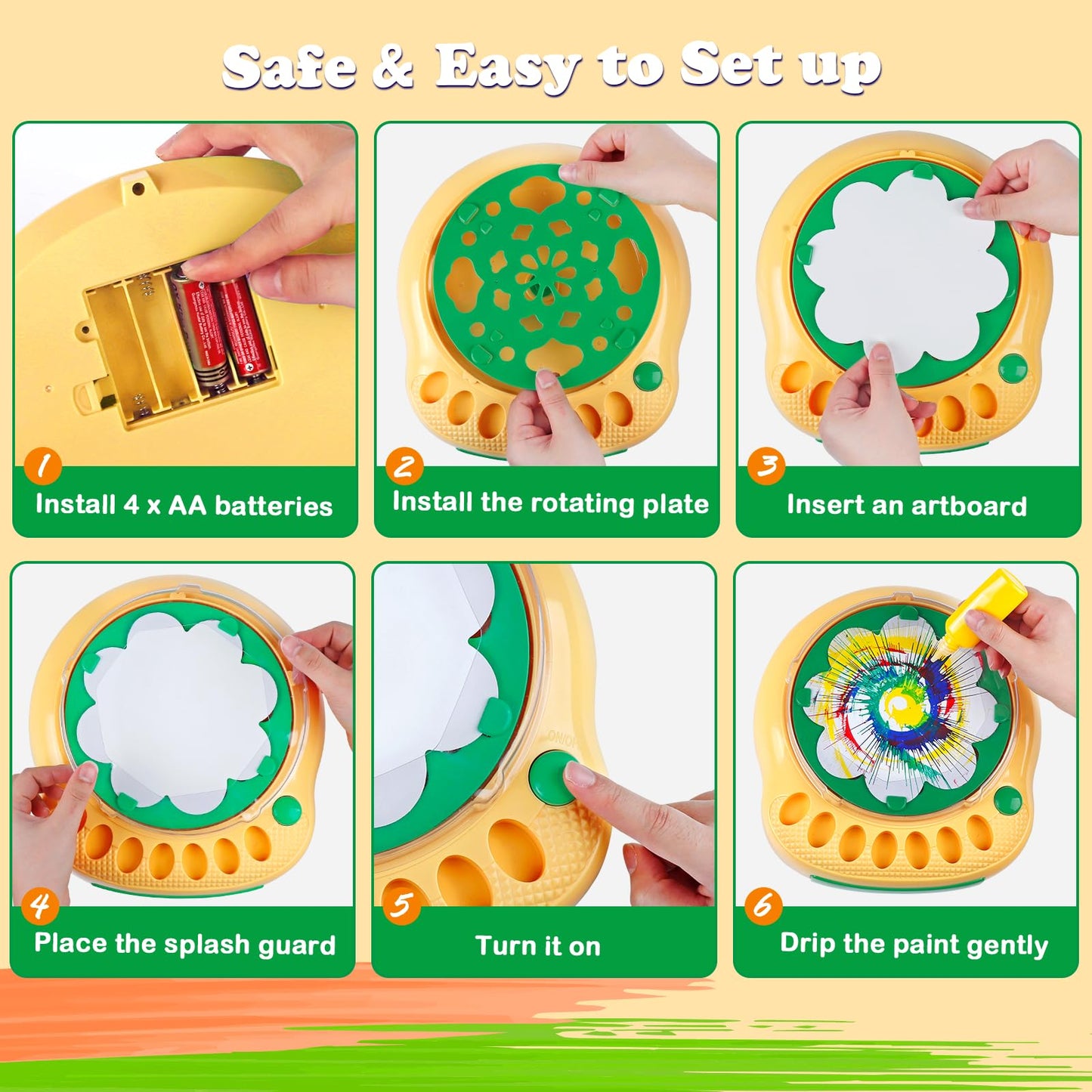 Arts and Crafts for Kids Ages 4-8,Paint Spin Art Machine Kit,Art Craft Set for 6-9 Year Old,Cool Painting Spinner Toys Kits Set,Art Supplies Birthday Gifts for Boy Girl Ages 6 7 8 9 10 11 12 (Green)