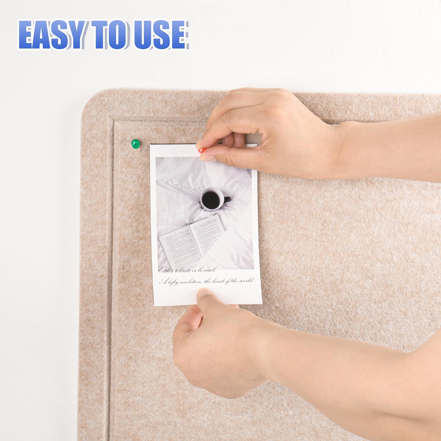 PTPDgPg Large Bulletin Board - 48 x 36 in | Large Felt Cork Boards for Decorating Walls | Foldable Photo Display with Sticky Tape and 30 Push Pins | Notice Board for Office,School and Home | Camel