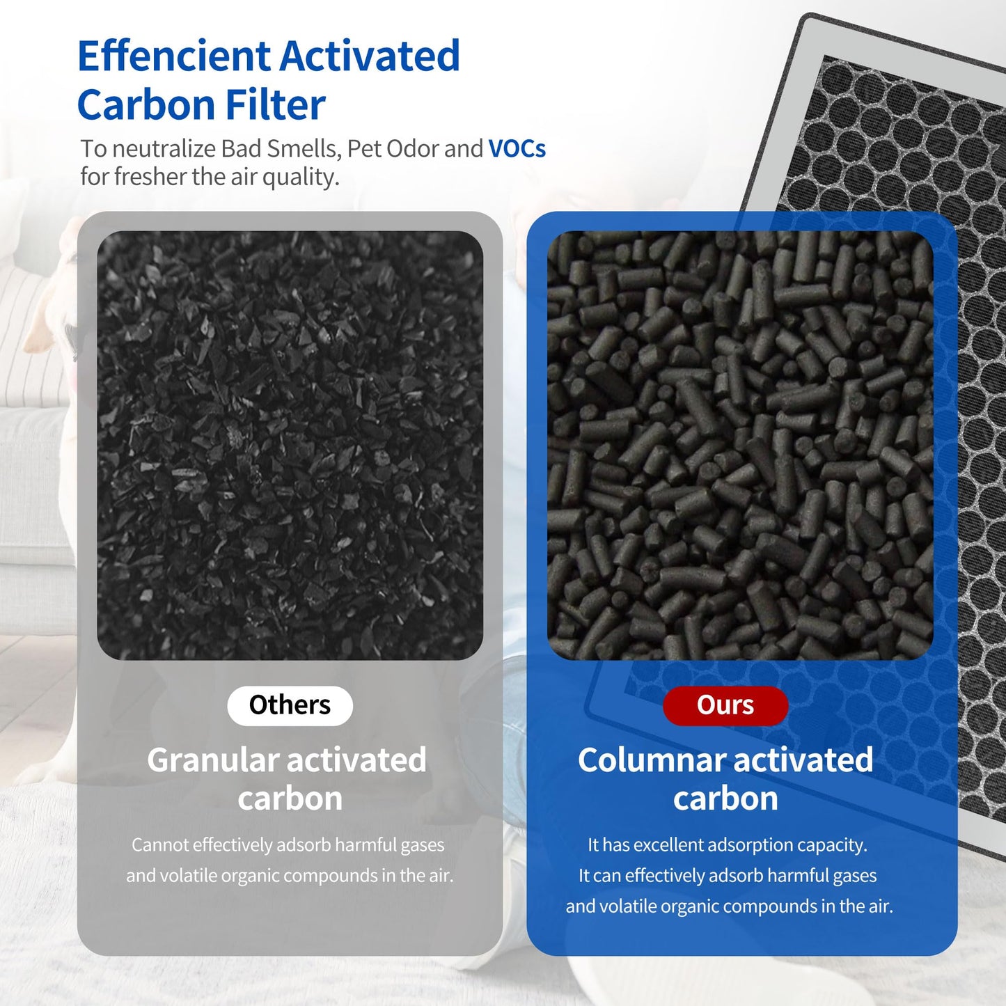 4 Pack JF260 Replacement Filter Compatible with JF260 Air Purifier and AP1273 Air Purifier, 3-in-1 Filtration System H13 True HEPA Filter and Activated Carbon Filter, Part# JF260-RF, Silver