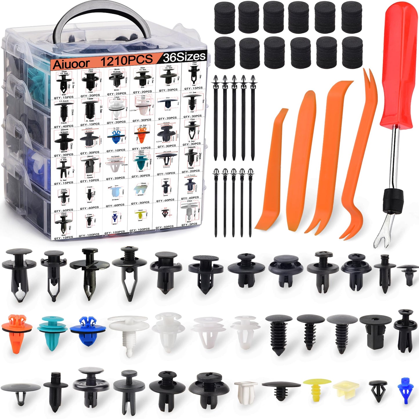 Car Clips 1345PCS Set Car Retainer Clips Bumper Clips Plastic Rivets Auto Clips Nylon Push Pins Clips Fender Clips Car Door Trim Panel Clips for Car - Toyota GM Ford Honda Acura Chrysler…