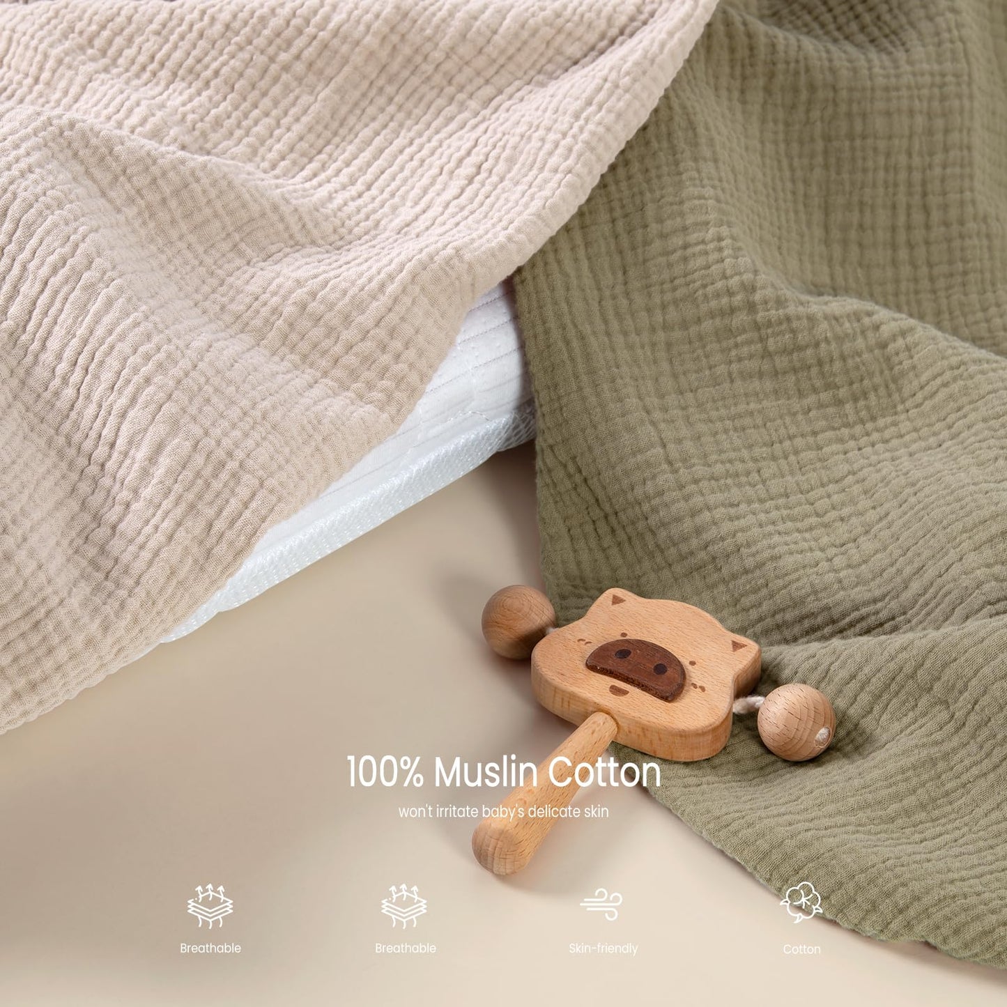 lulumoon Muslin Bassinet Sheets for Baby: Soft Bedside Sleeper Bassinet Fitted Sheets for Boys and Girls