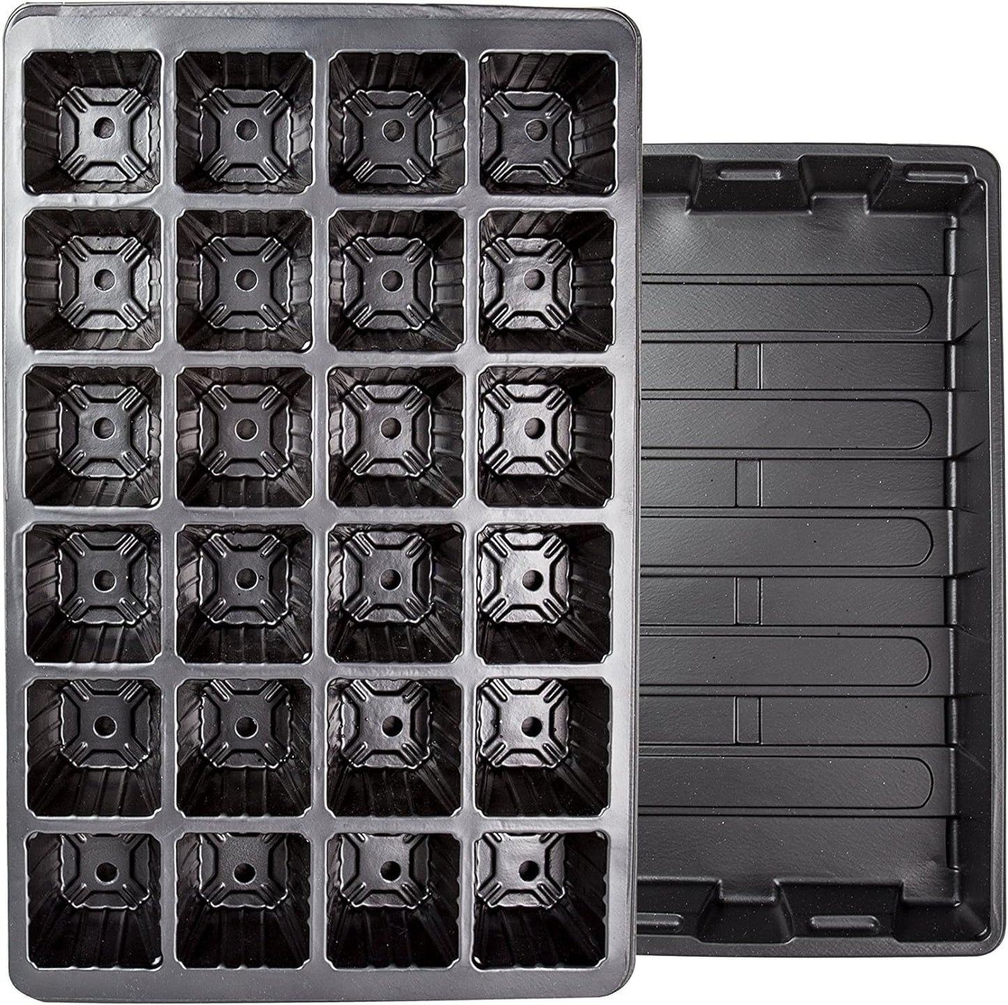 10 Pack -240 Cells -24 Grow Trays with Humidity Dome and Cell Insert - Mini Propagator for Seed Starting and Growing Healthy Plants Durable Reusable and Recyclable