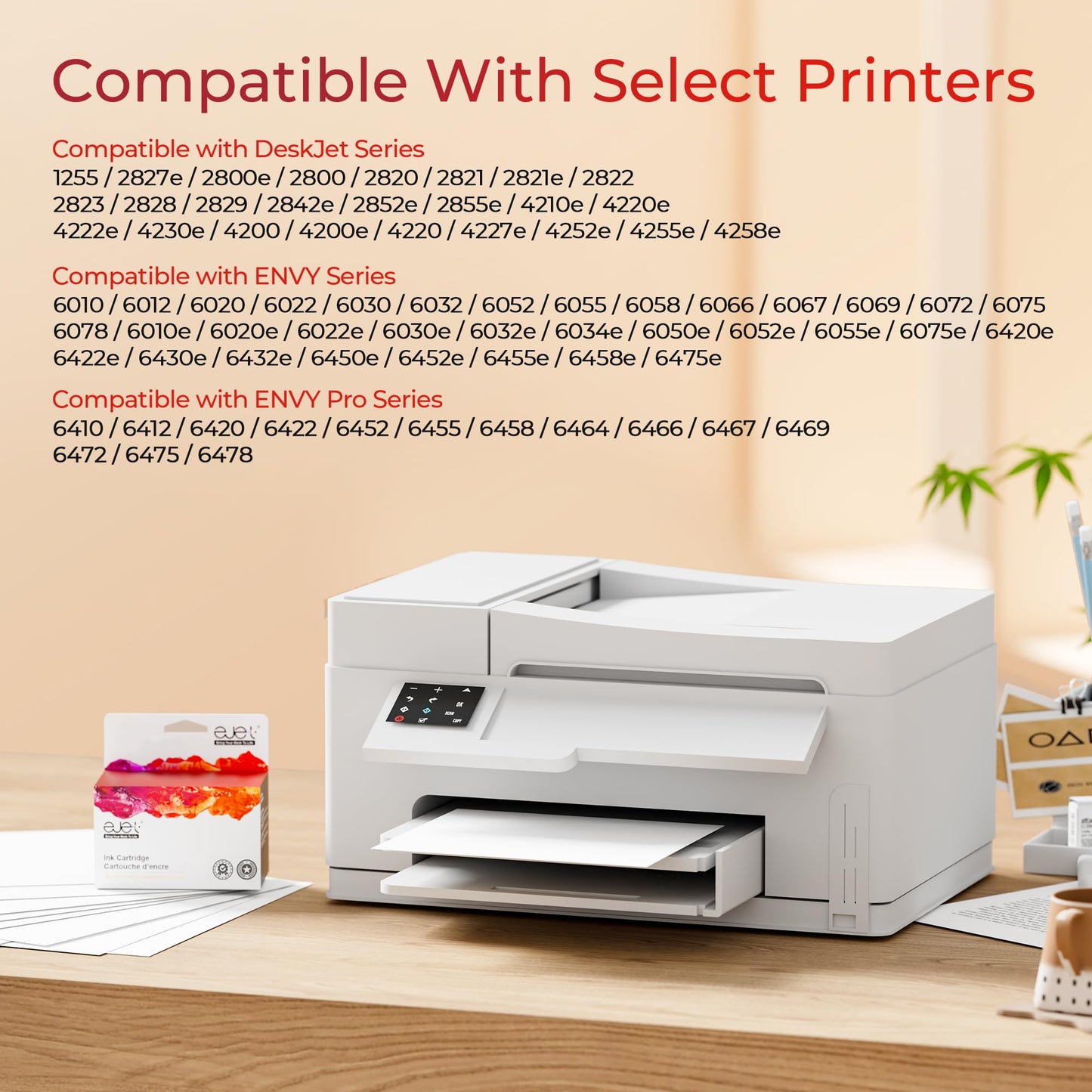 67XL Ink Cartridges Black/Color Combo Pack Compatible for HP Ink 67 67XL Works with HP Envy 6010e 6020e 6022e 6030e 6032e 6034e 6052e 6055e 6065e Series (2-Pack)