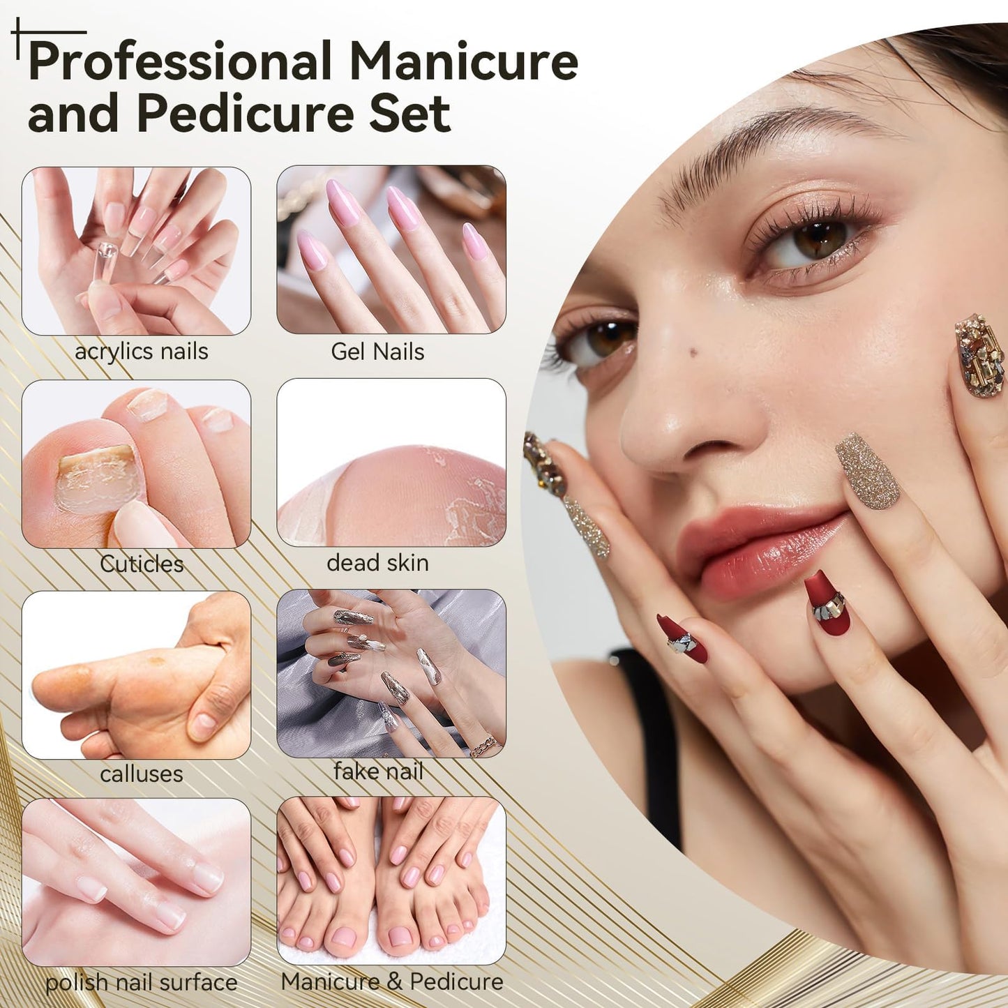 Cadrim Electric Nail Drill Professional 45000RPM, 2025 Upgraded-Speed Control Disc,Rechargeable Electric Nail File for Acrylic Gel Nails, Portable Nail Drill Kit, Efile Nail Machine for Salon Home