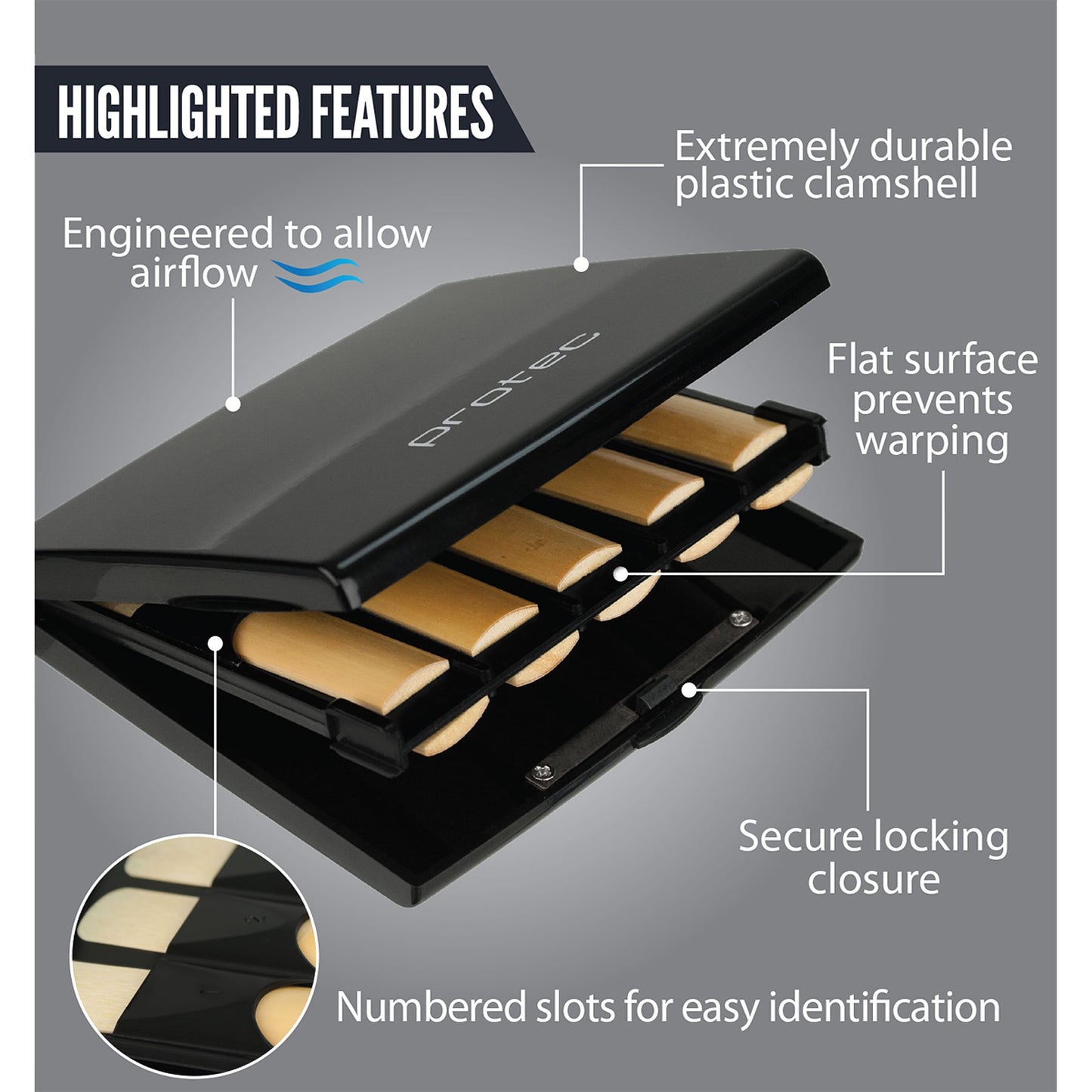 Protec A251 Alto/Tenor Saxophone Reed Case (Black)