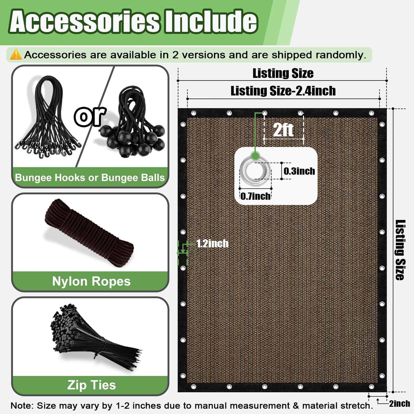 BELLE DURA 90% Outdoor Sun Shade Cloth, 6'×12' Pergola Shade Cover with Grommets, Privacy Screen Sunshades for Patio Garden Backyard Plant, Mocha