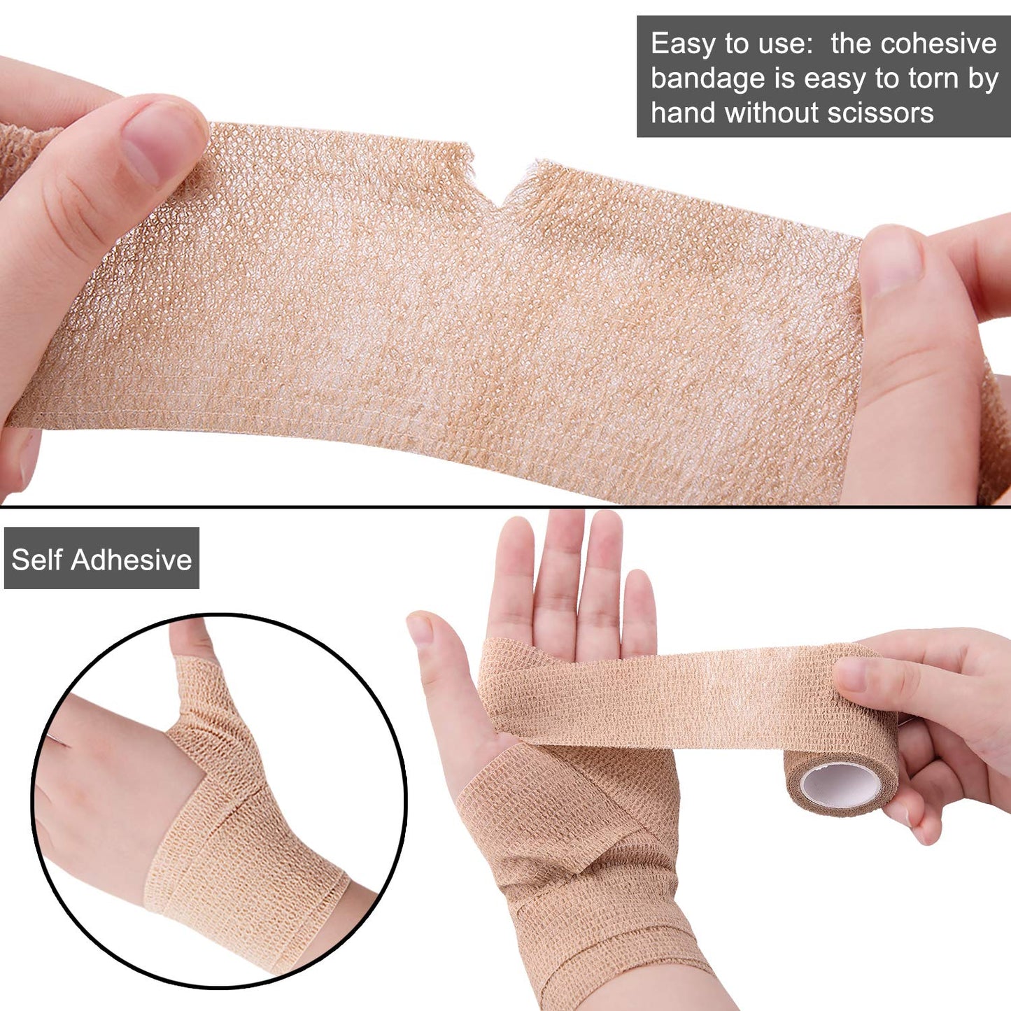 BQTQ 40 Rolls Self Adhesive Bandage 2 Inch Breathable Athletic Tape Stretch Wrap Roll Sports Wrap Tape for Wrist Ankle Swelling Sprains(Rainbow Colors)