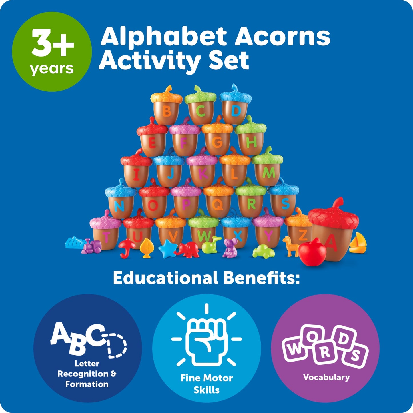 Learning Resources Alphabet Acorns Activity Set -78 Pieces, Ages 3+ Toddler Learning Toys, ABC Toys for Toddlers