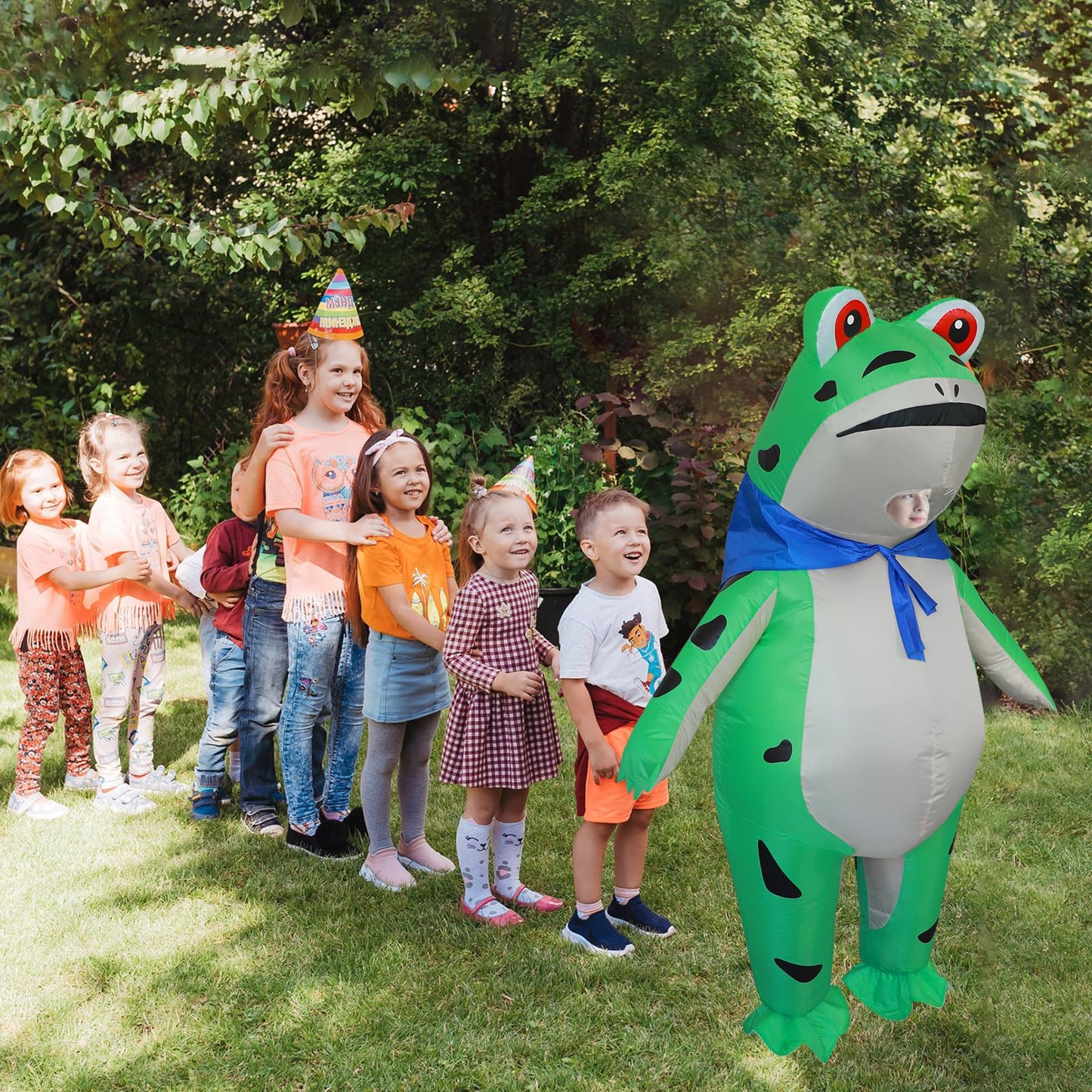 Stegosaurus Inflatable Frog Costume for Kids Halloween Cute Animal Costumes Funny Blow Up Costumes for Boys Girls