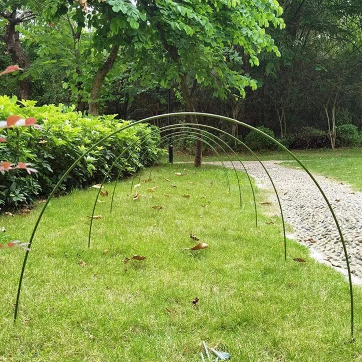 10 Sets of Durable 7 mm Fiberglass Garden Hoops for Row Cover Netting, Heavy Duty Greenhouse Hoops Grow Tunnel for Garden Netting, Flexible Garden Hoop Rods, DIY Plant Supports for Vegetables Flowers