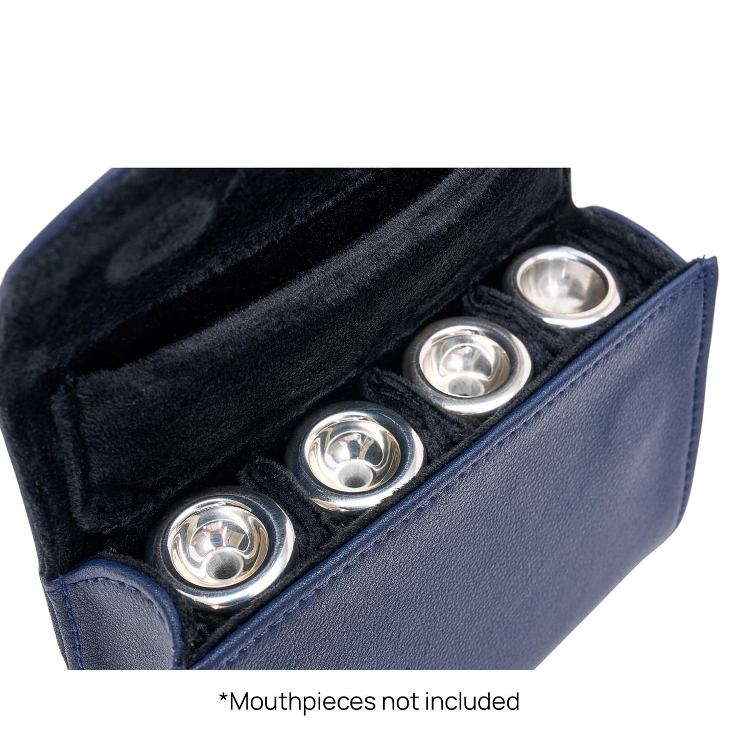 Trumpet Mouthpiece Pouch - Leatherette, 4-Piece, Navy Blue