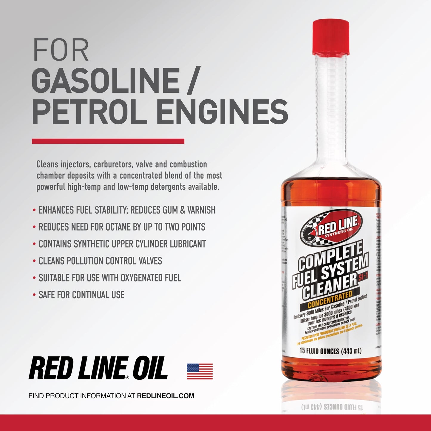 Red Line 60103 Complete SI-1 Fuel System Cleaner, 15 Ounce, 2 Bottles