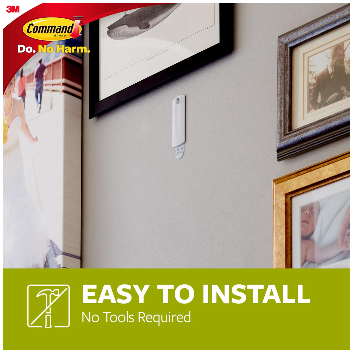 Command Sawtooth Picture Hangers, 4 Frame Hangers and 8 Command Strips, Damage-Free Hanging Sawtooth Frames, No Tools Wall Hook for Home Decor, Holds up to 4 lb