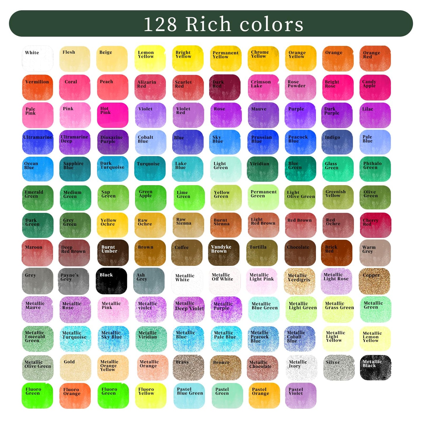 Artecho Watercolor Paint Set 128 Colours in Portable Box with Water Colour Pallet, Watercolour Papers and Brushes, Ideal for Adults, Artists and Hobbyists