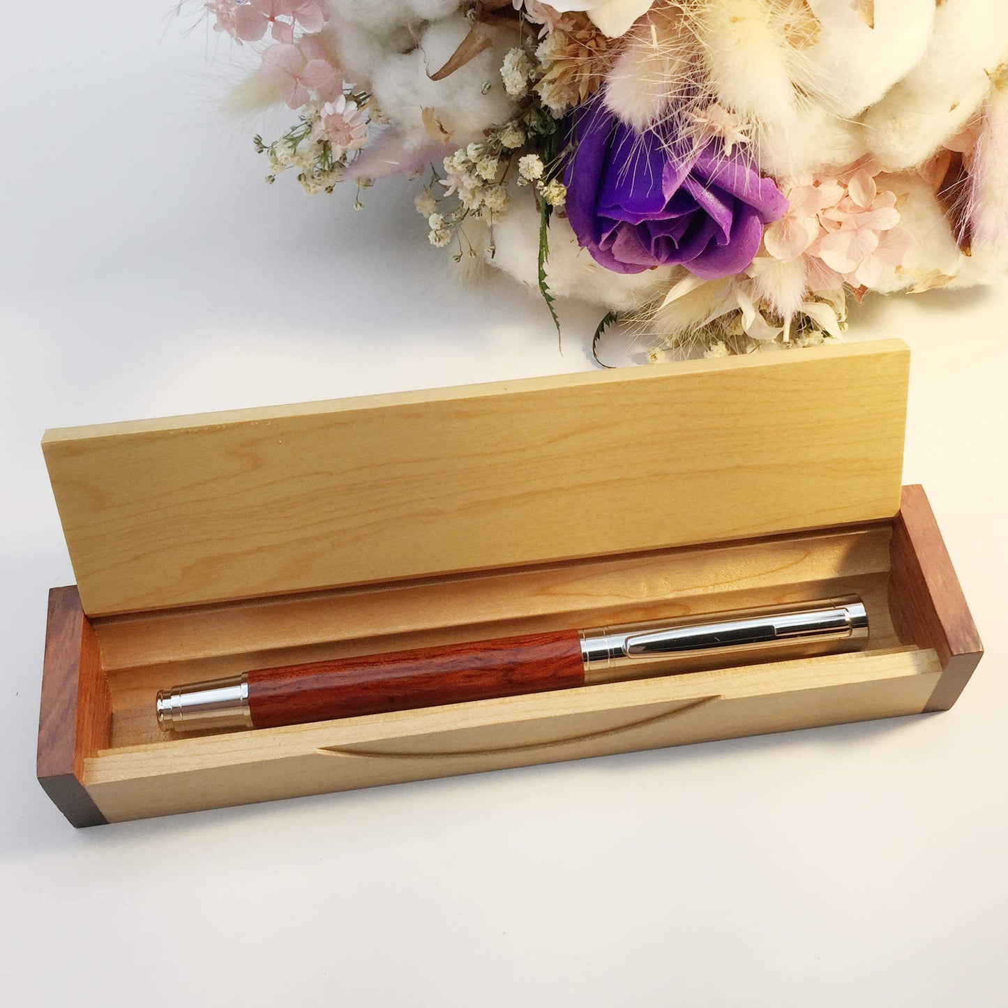 LACHIEVA LUX Elegant Rosewood Rollerball Pen Set.Nice Rose Wood Roller Pen with Germany Schneider Refill. Luxury Wooden Pen for Men & Women. Best and Professional,Office Gift for Writing (rosewood)