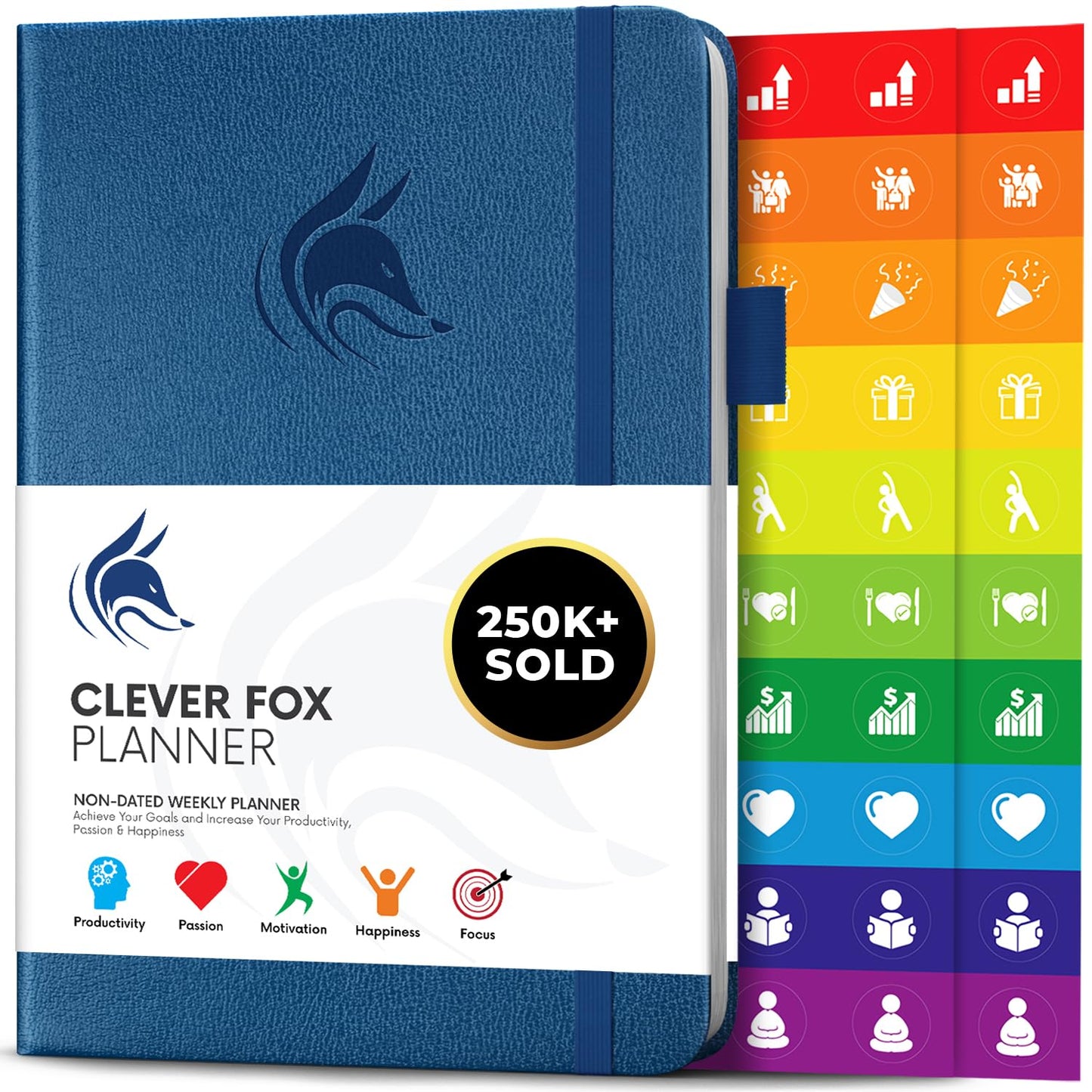 Clever Fox 2020 Mystic Blue A5 Weekly Planner - Undated, Starts Anytime, Lasts 1 Year, Goal Setting, Time Management, Gratitude Journal