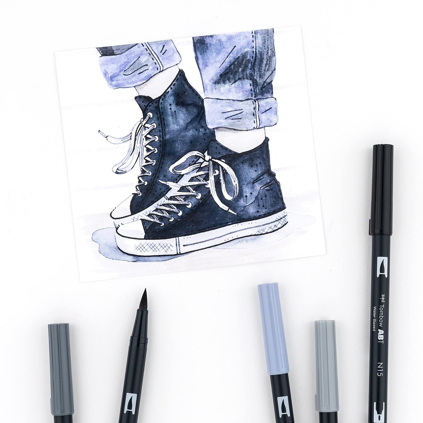 Tombow Dual Brush Pen Set, 10-Pack, Grey Scale Colors (56171)