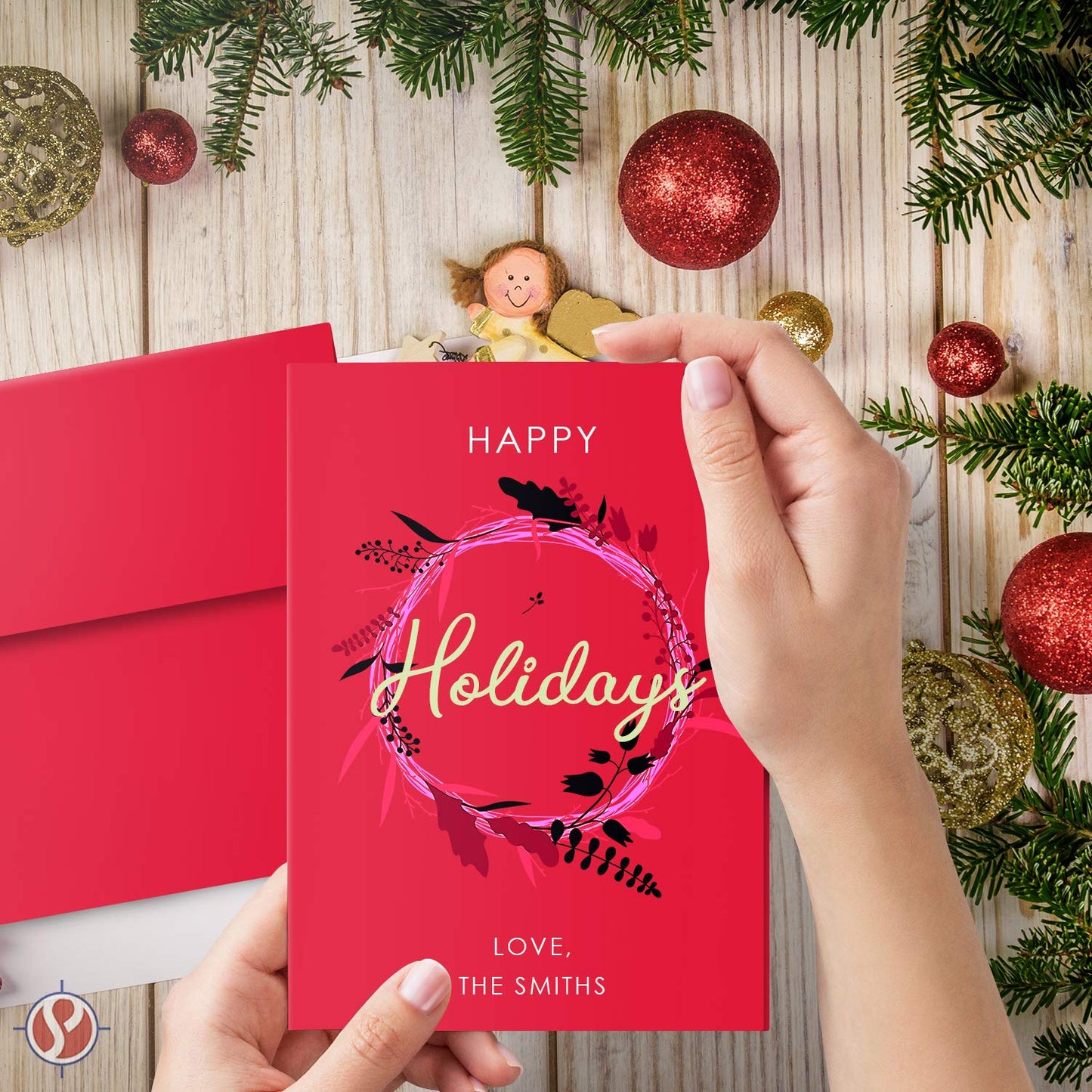 Red Blank 5x7 Greeting Cards with Red A7 Envelopes. (25 Per Pack)