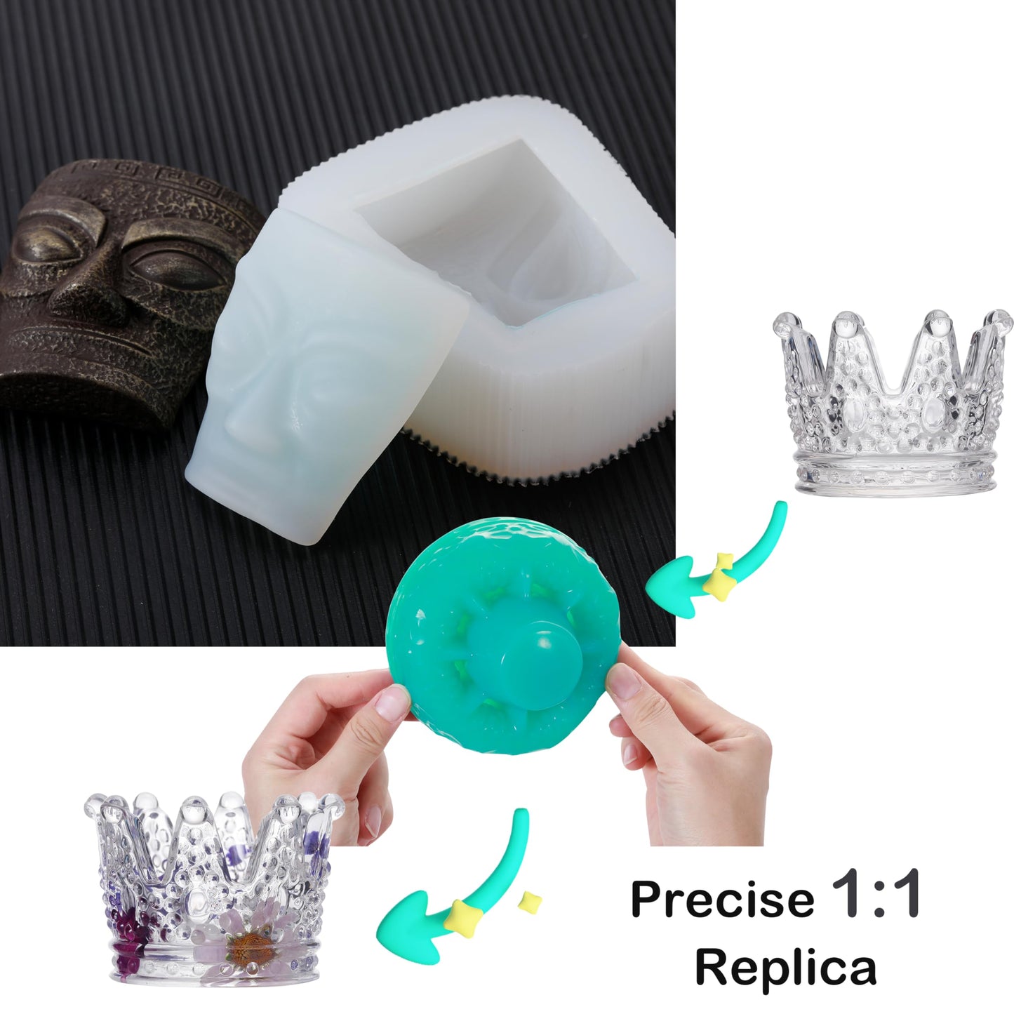 BBDINO Silicone Mold Making Kit, Super Elastic Liquid Silicone for Mold Making Clear 2.42lb(38.8oz), 3h Fast Cure Molds Maker Silicon for Casting Molds of Resin/Silicon/Candle/Soap etc.