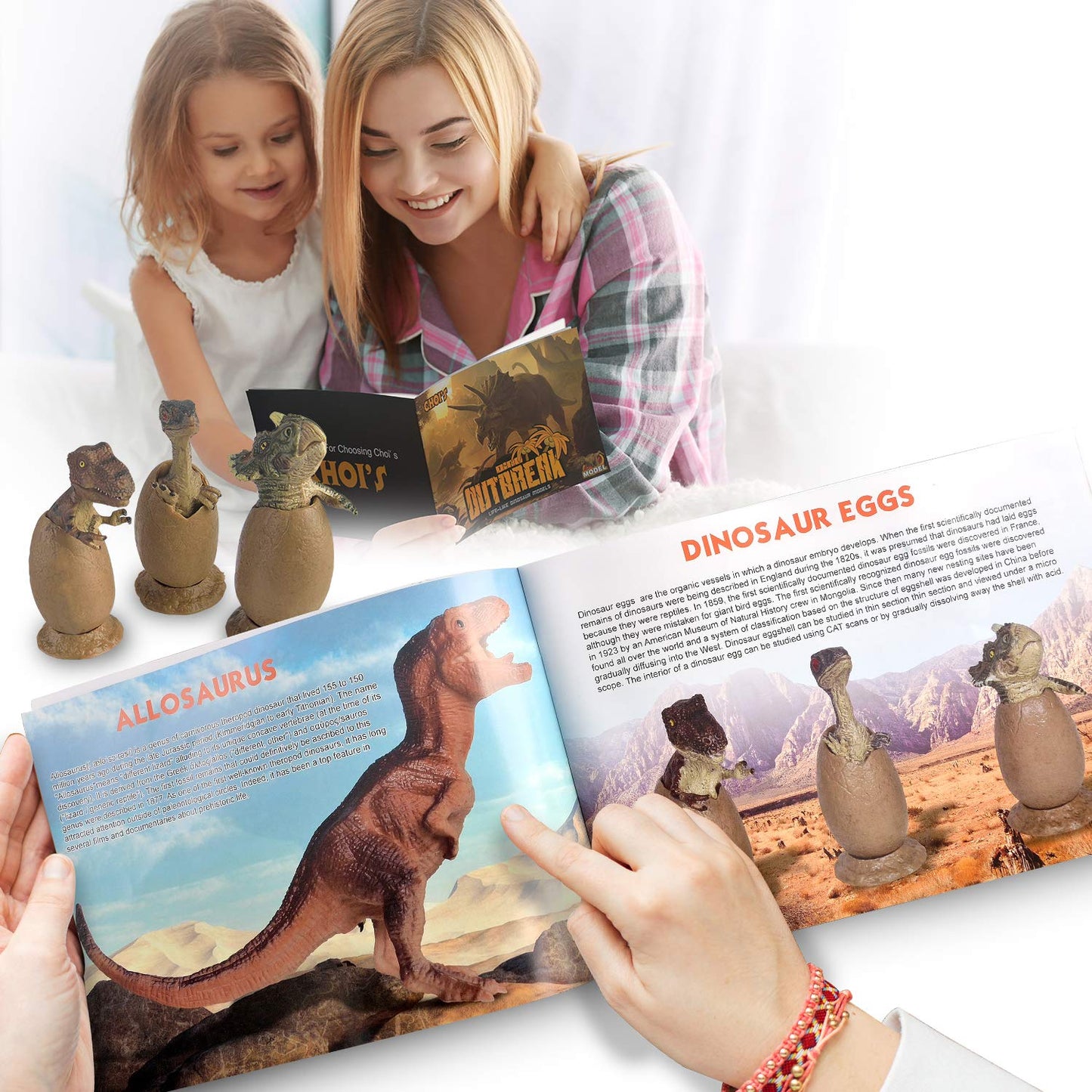 Dinosaur Toys - 20 Packs Dinosaur Figure Play Set with Educational Dinosaur Book, Toy for 3 4 5 6 7 8 Year Old Boys, Realistic Plastic Dinosaurs with Baby Dino Eggs Birthday Party Gift for Kids