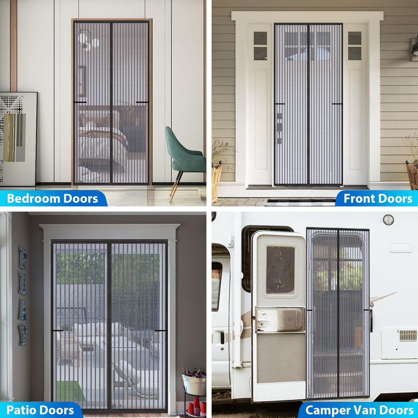 Magnetic Screen Door Heavy Duty, LOVIGA Thickened Fiberglass Screen Door Mesh, Self Sealing, Tear Resistant, Easy Assemble, Fine Mesh Keep Bugs Out 38 Inch by 83 Inch
