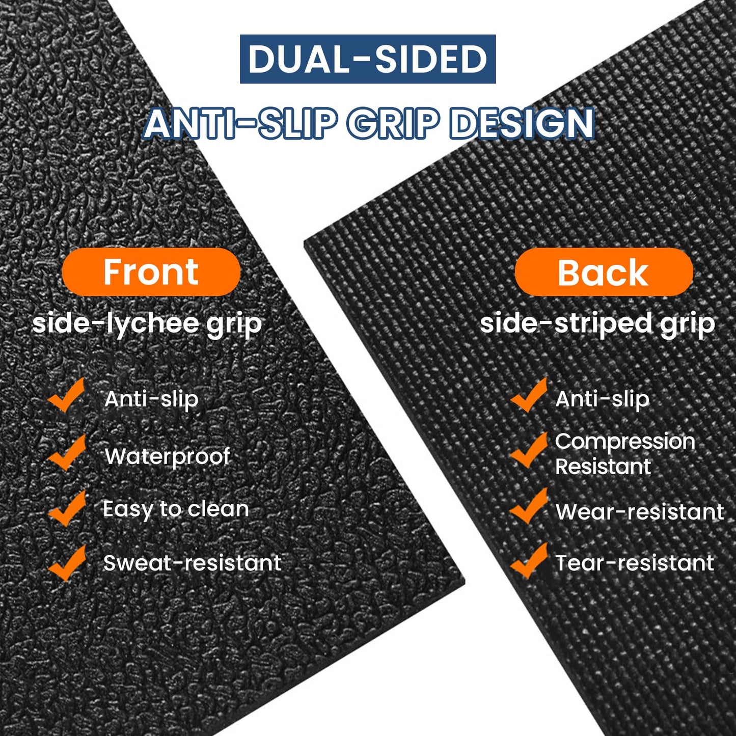 Under Washing Machine Mat , 7mm Thick Rubber Washer Dryer Mat 62.9x29.5 inches, Anti Vibration Mat Sound Absorbing Foldable PVC Mats for Floor Protection, Non-Slip Waterproof Cut-to-Fit