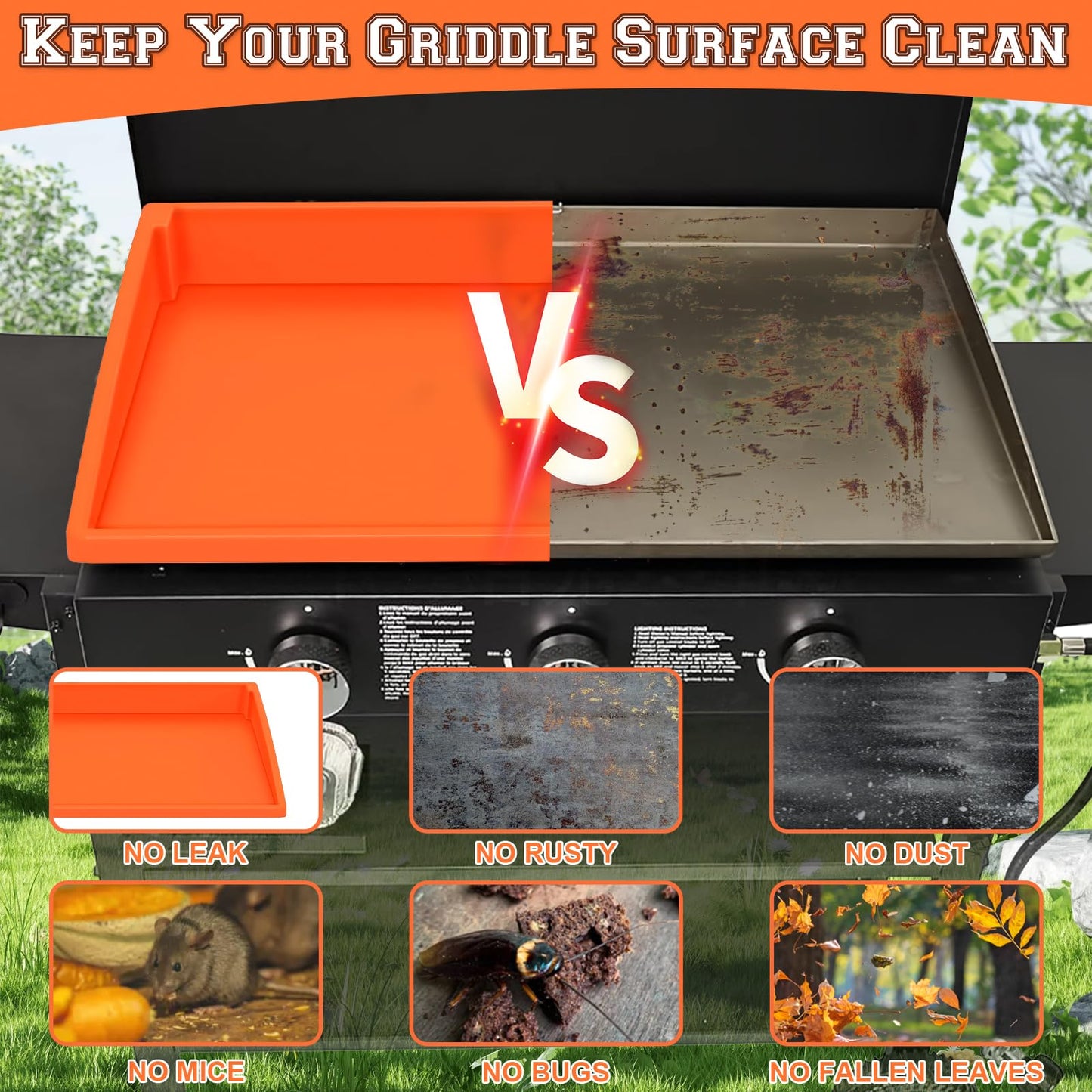 Blackstone Silicone Griddle Cover Mat: 36 Inch Grill Mats for Outdoor - Blackstone Griddle Accessories Flat Top Deck Protector Outside Camping Cooking BBQ