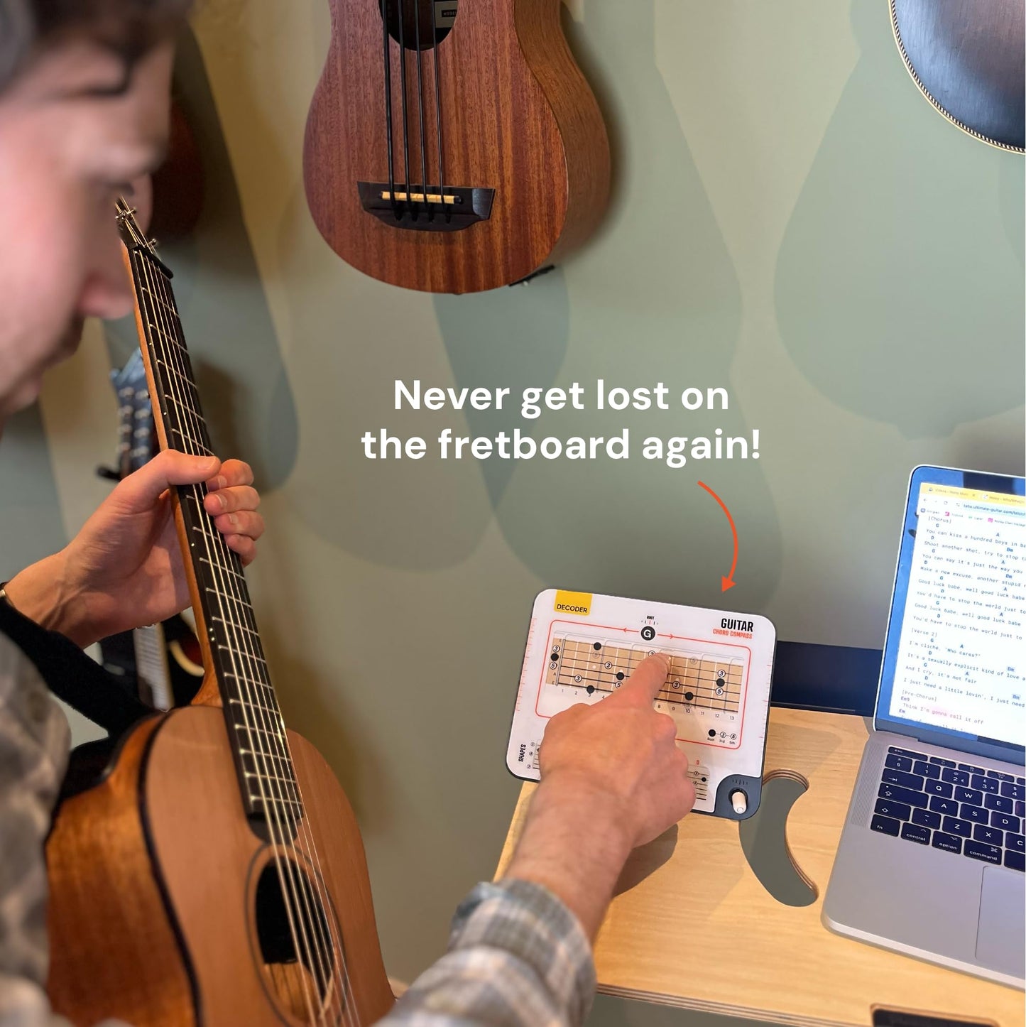 Noisy Clan Guitar Chord Compass & Book Set - Master Fretboard Logic and CAGED System - Simplify Songwriting and Theory - Portable Tool & 64-Page Guide