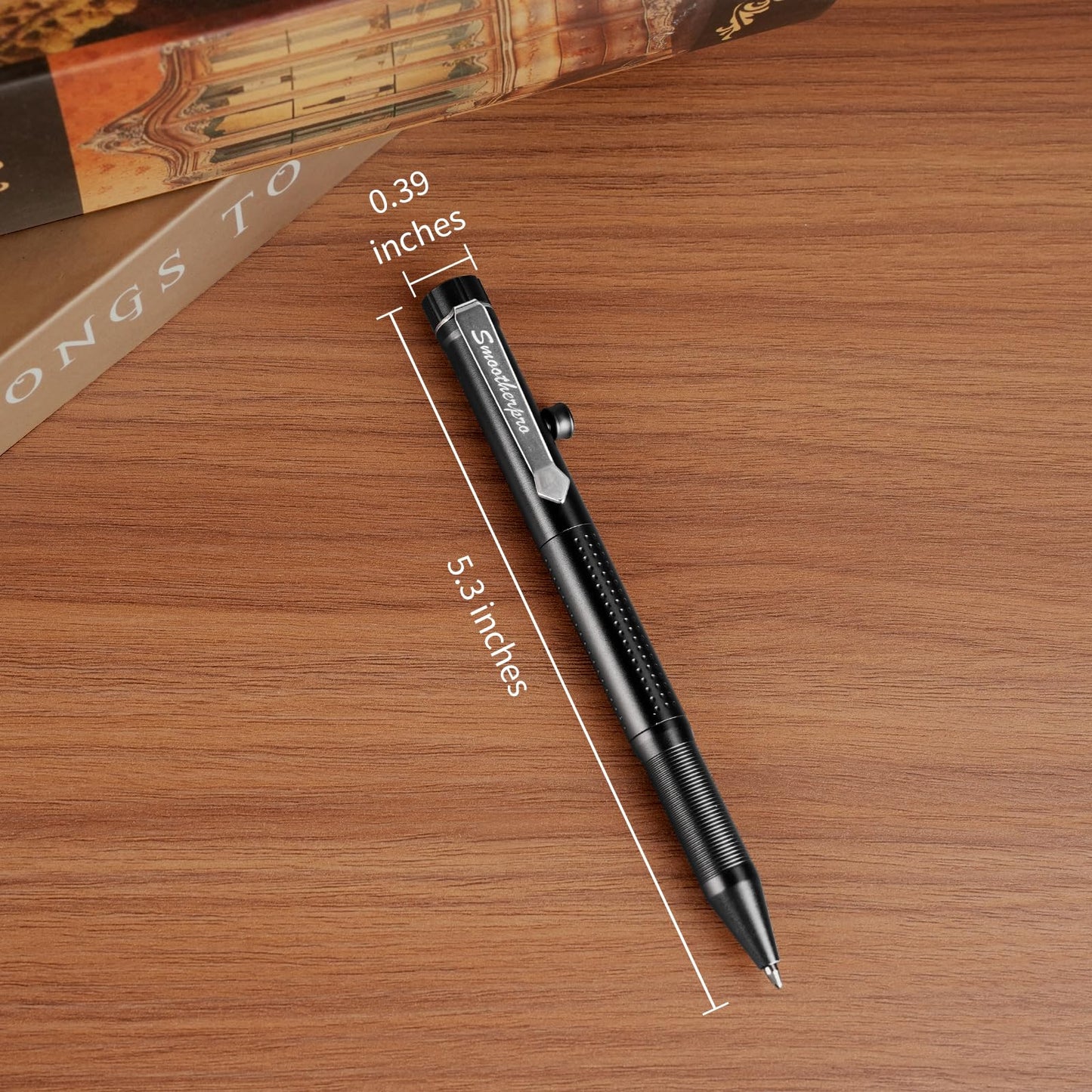 SMOOTHERPRO Bolt Action Aluminum Pen, Ballpoint and Pencil in One with Graphite Alloy Tip, Retractable Twist Design, Compatible with Parker Refill, for Office Sketching Journaling Orange(APG04)