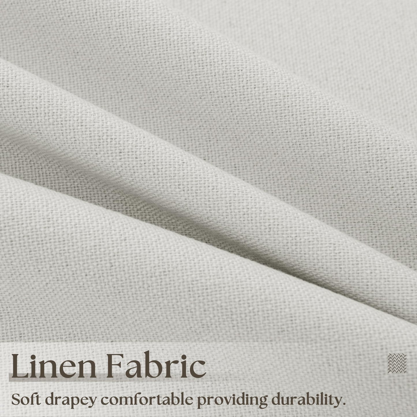 100% Blackout Curtains 108 Inches 2 Panels Thermal Insulated Black Out Linen Curtains for Bedroom Living Room Darkening Treatments Bronze Grommet Top Linen Drapes 52x108 Inch Ivory Natural Cream