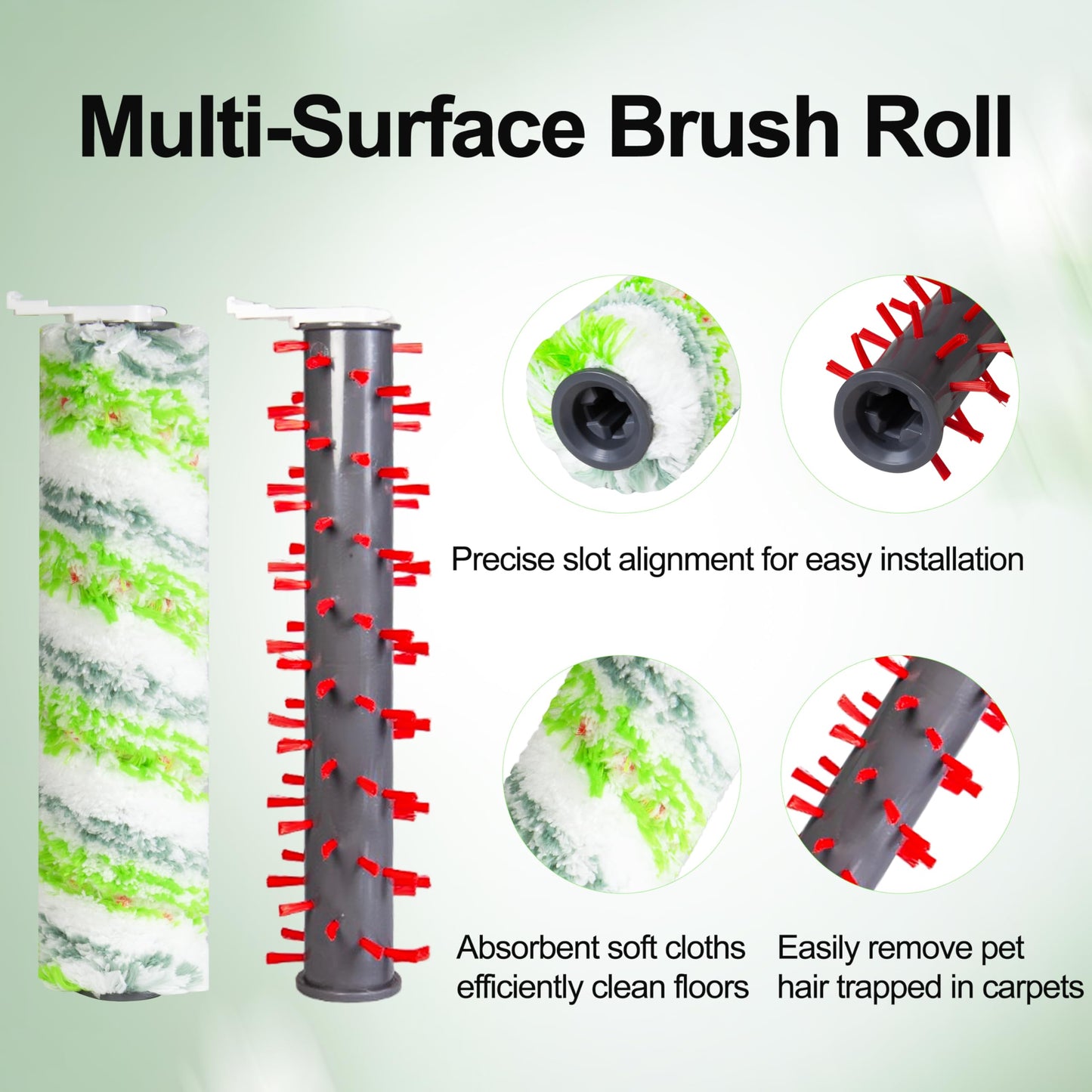 Replacement Brush Rolls & Filters for Bissell CrossWave Max 2554, 2554A, 2590, 2593 & HydroSteam 3515 Series, 3 Multi Surface Brush Rolls, 3 HEPA Filters, Compare to Part # 1618641 1608684
